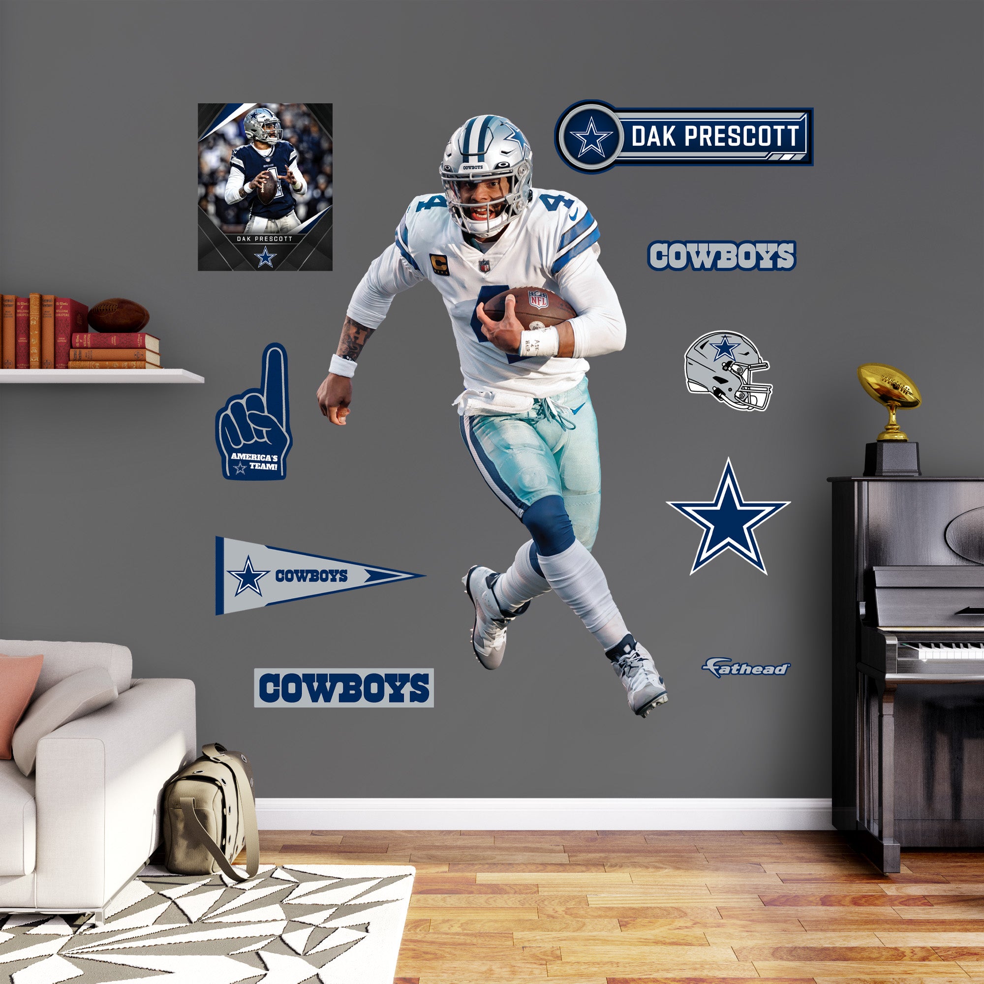 Fathead 1900-04293-001 32.02-in W x 50-in H Self-adhesive Multiple Colors/Finishes Sports Wall Decal