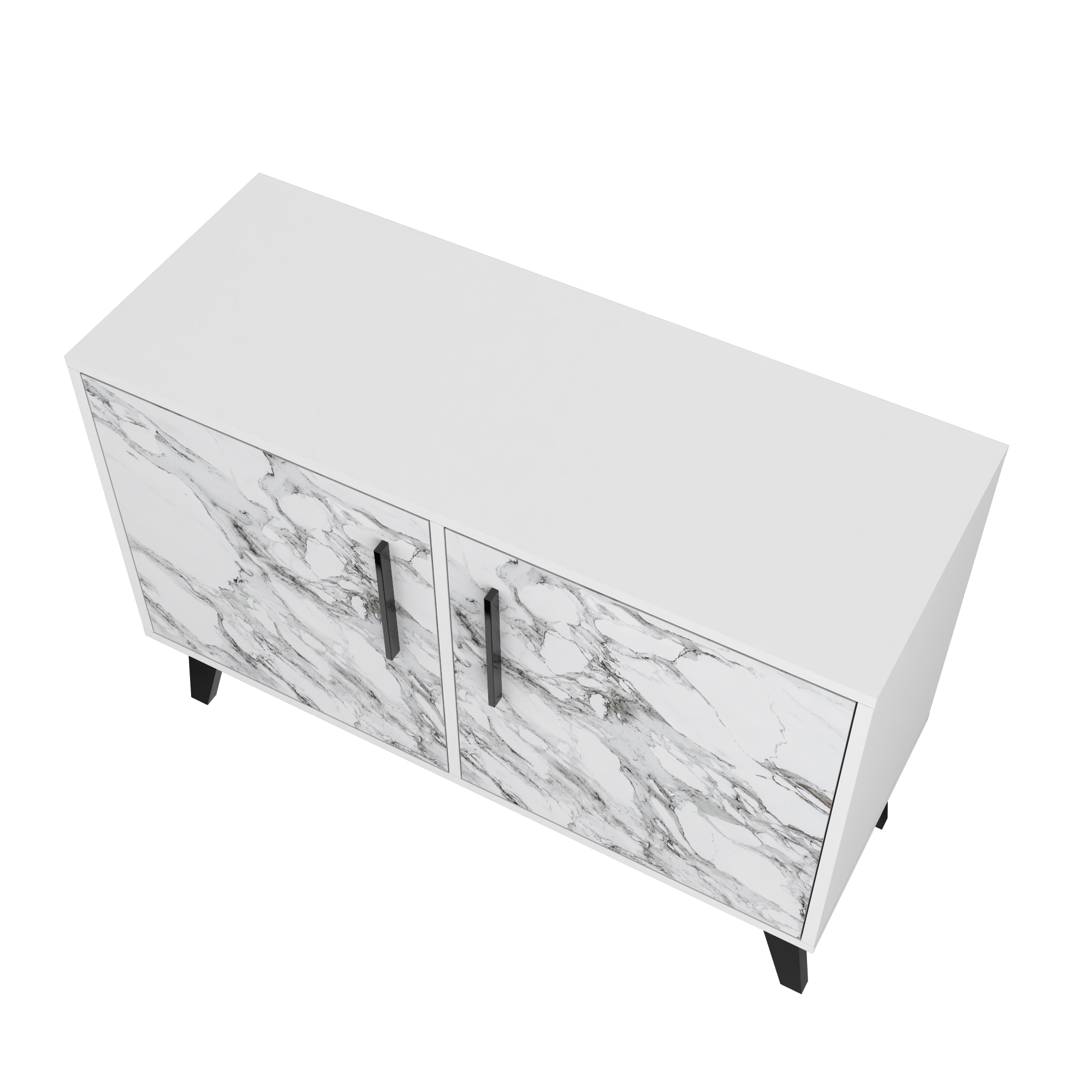 Manhattan Comfort Amsterdam 35.43-in W x 27.36-in H White Marble ...