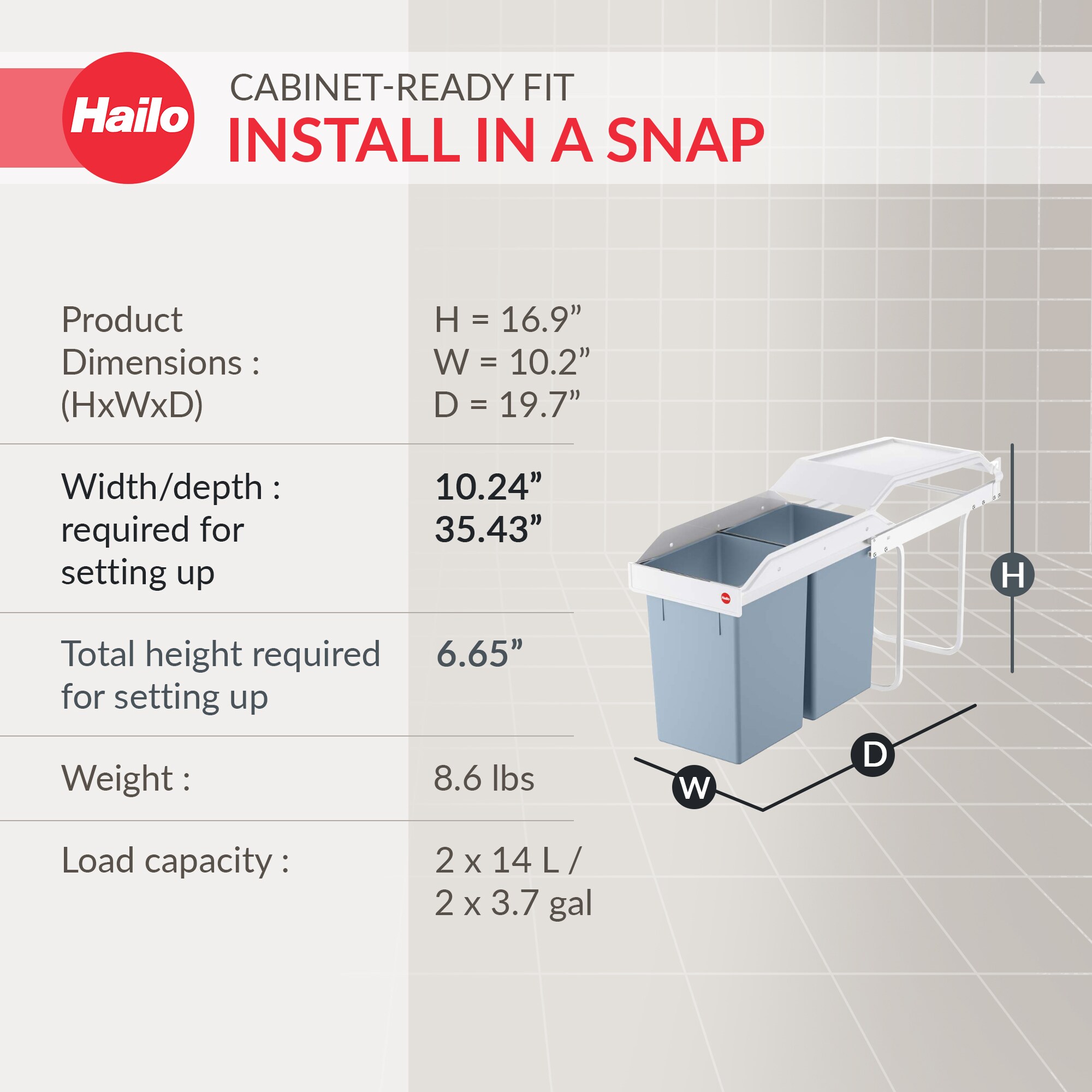 Hailo 412024 Pullout-Trash-Cans - View #4