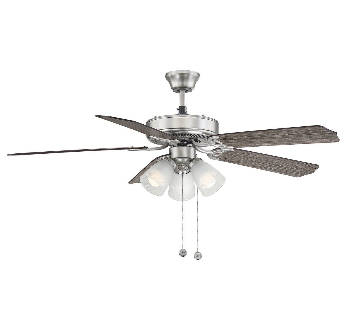 Meridian Lite Trends M2021BNRV Meridian 52-in Brushed Nickel with Walnut and Chestnut Blades Ceiling Fan With Light ( 5 -Blade )