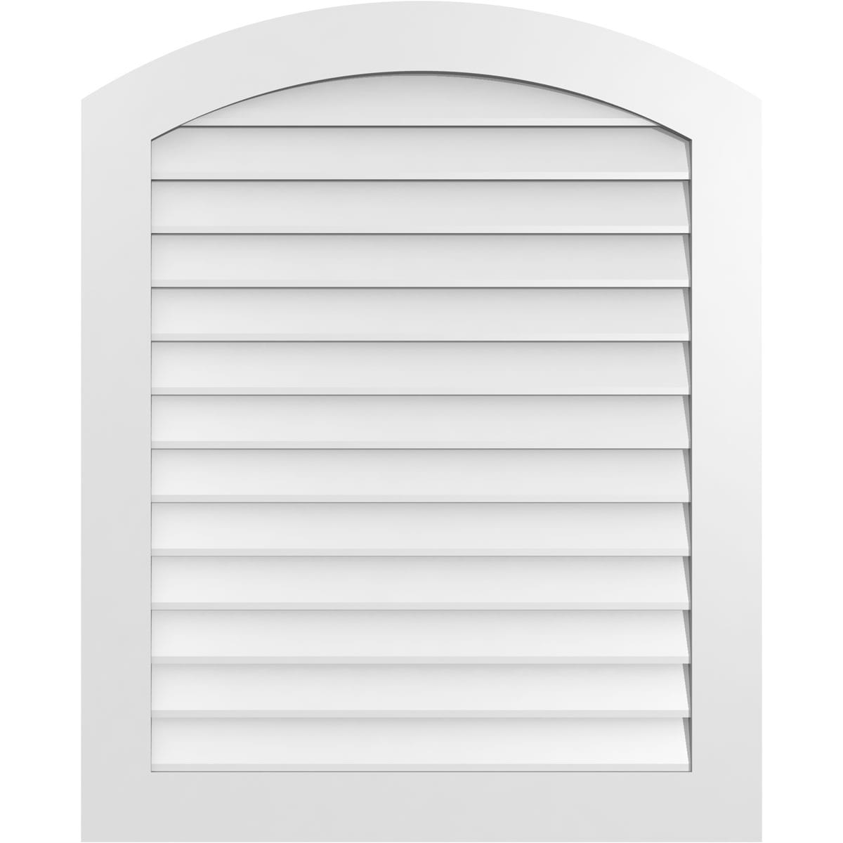 Ekena Millwork GVPAR34X4201SN 34-Inches x 42-Inches Off-white Round top PVC Gable Louver Vent