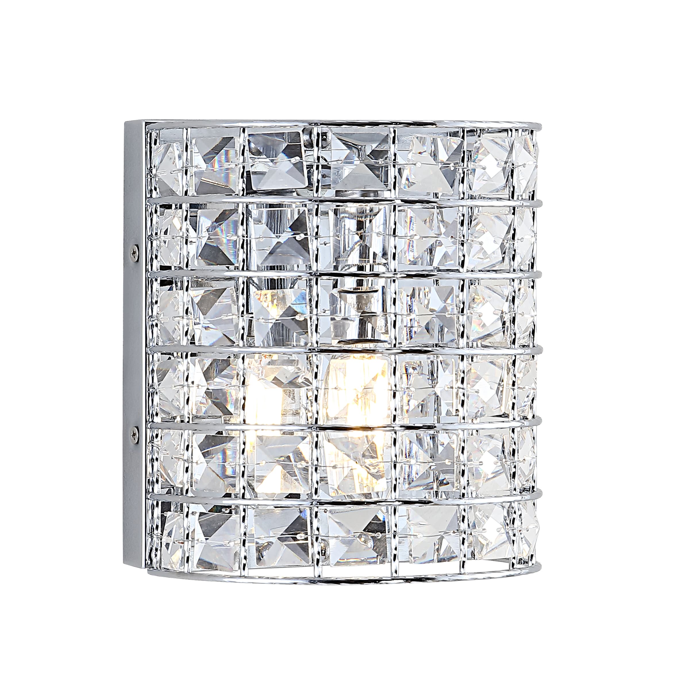 Clara Deco 6.25" Chrome Crystal Glam LED Vanity Light