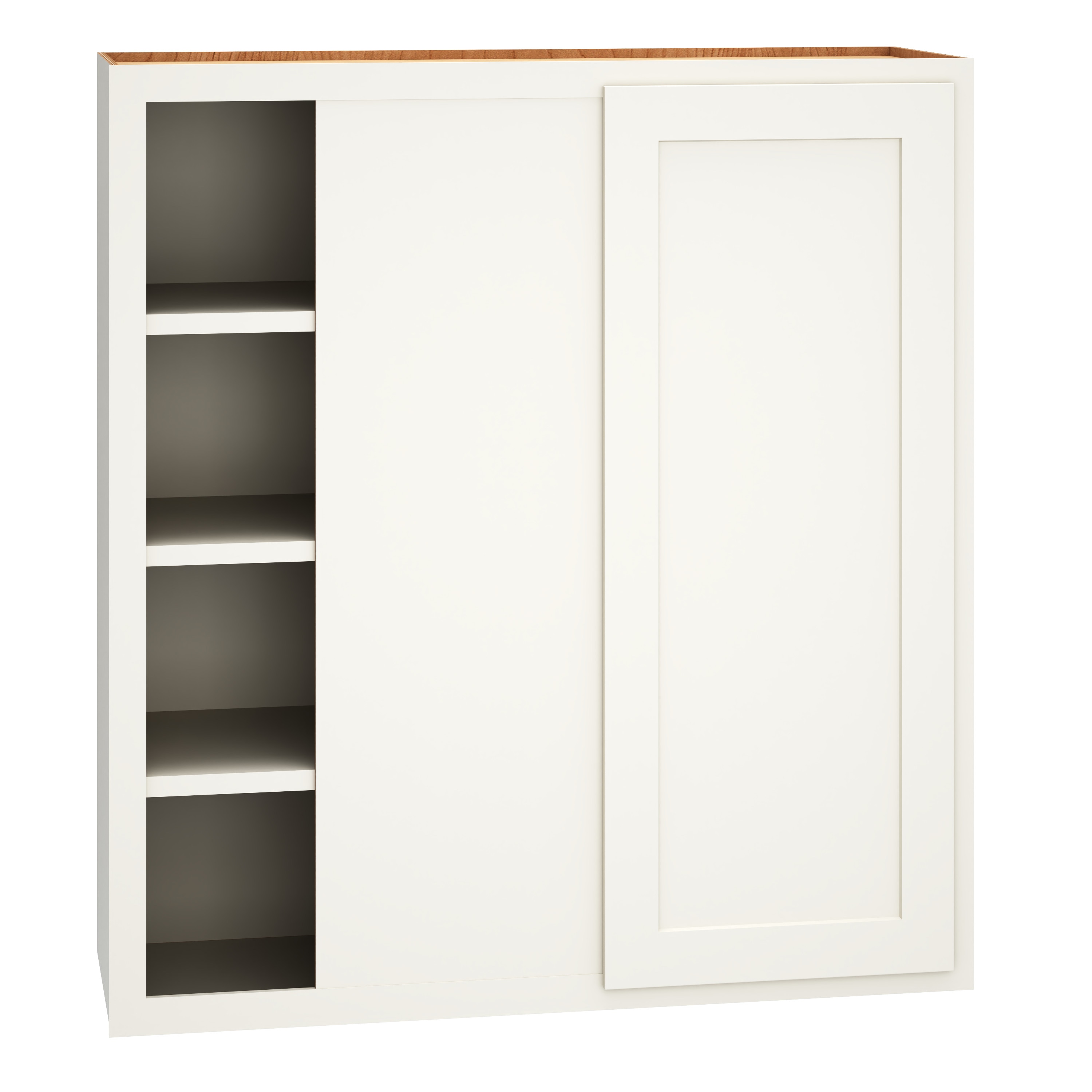 Diamond Express Jamestown 30-in W x 39-in H x 12-in D White Partial Overlay Blind Corner Wall Fully Assembled Plywood Cabinet (Recessed Panel Shaker Style)
