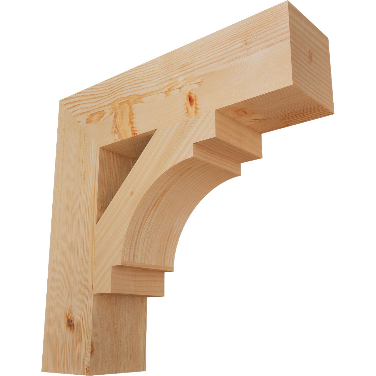 Ekena Millwork BKT06X24X24MRC05SDF Merced block smooth 5-1/2-in x 24-in x 24-in Douglas fir Brown Wood Standard bracket