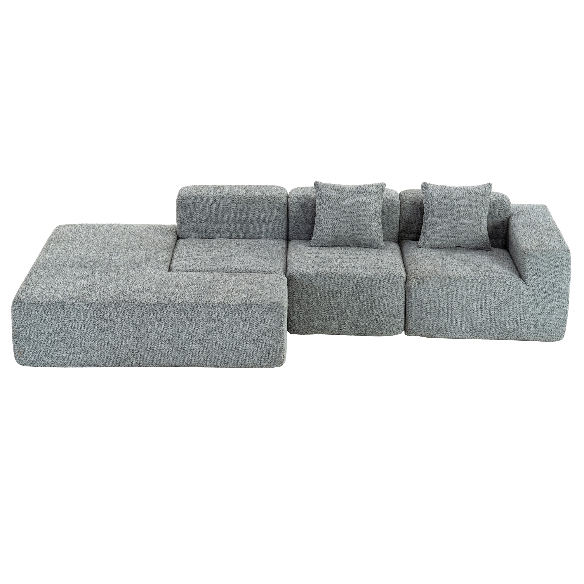 Bybafun YA3700506 116.5-in Modern Gray Sectional