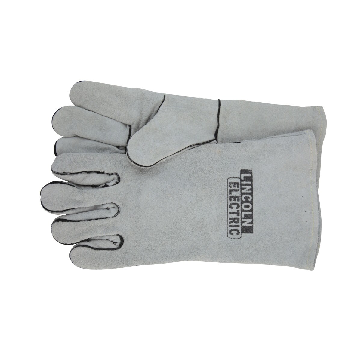 Lincoln Electric Gray X-large Welding Gloves - Split Cowhide Leather, Flame Resistant, 13 Inches, General Use