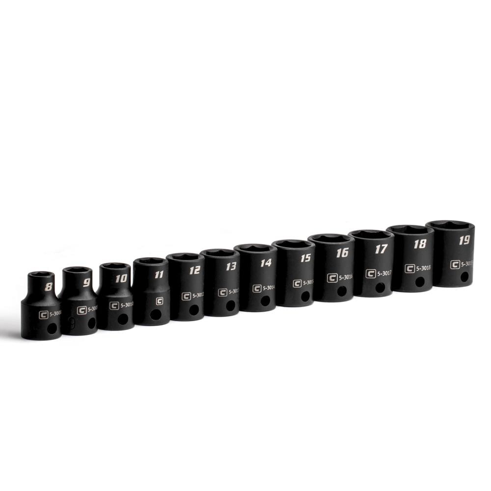 Capri Tools CP53000-12MS 12 -Piece Metric 3/8-in Drive Set 6-point Impact Socket Set