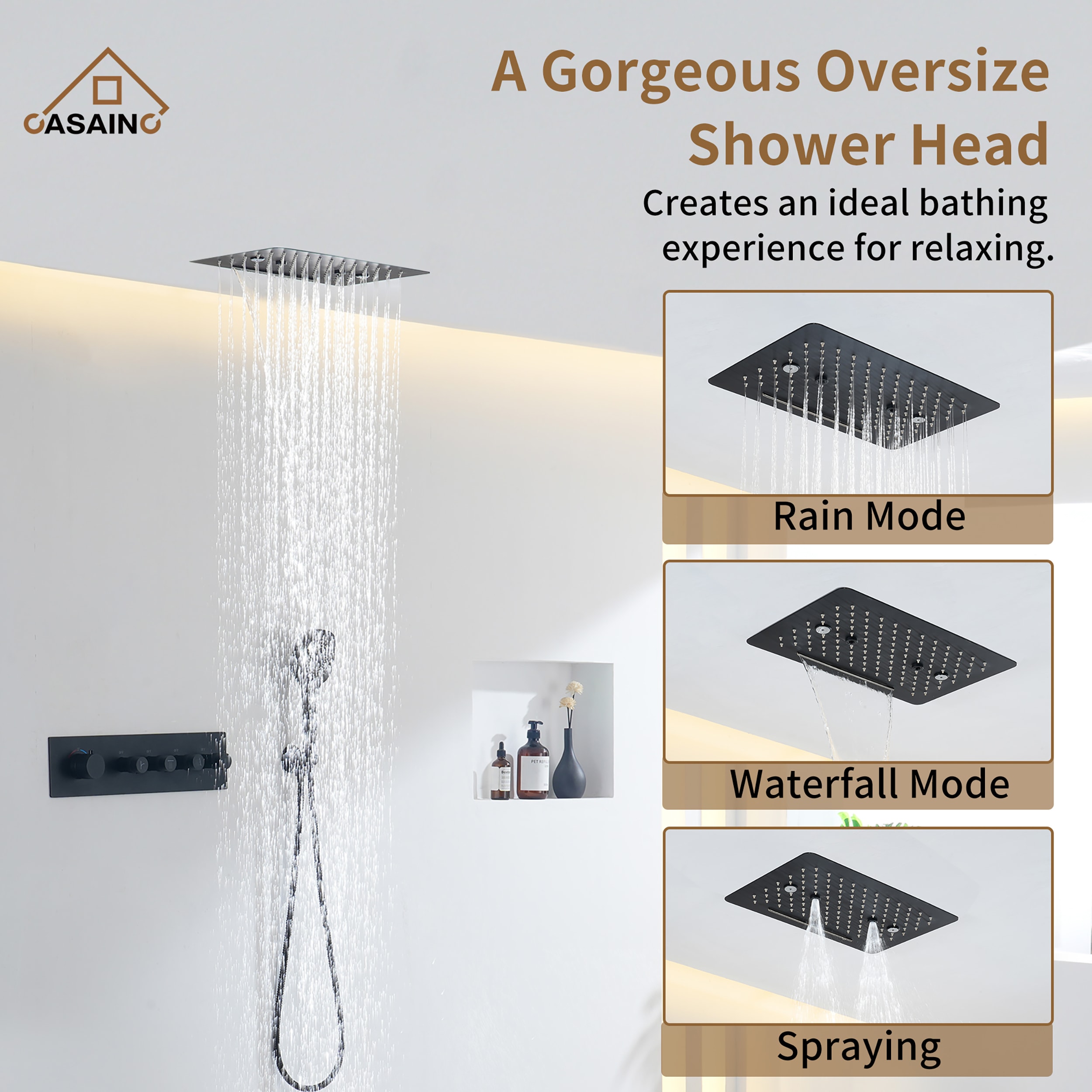 CASAINC CA-160209EB Showerhead-Bar-Panels - View #9