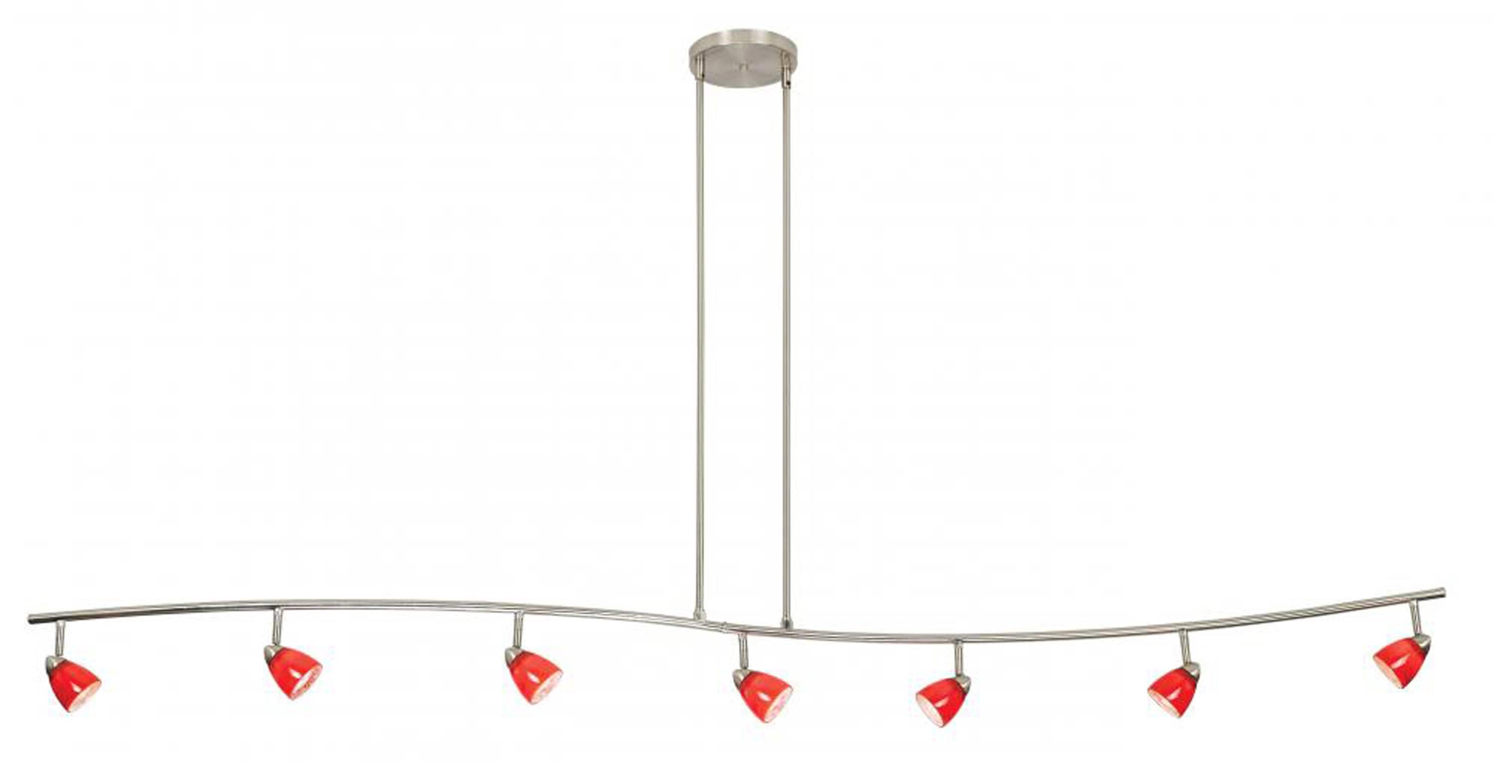Cal Lighting 954-77L-BS/WH Serpentine 7-light 80-in Brushed Steel Dimmable Standard Track Bar Fixed Track Light Kit