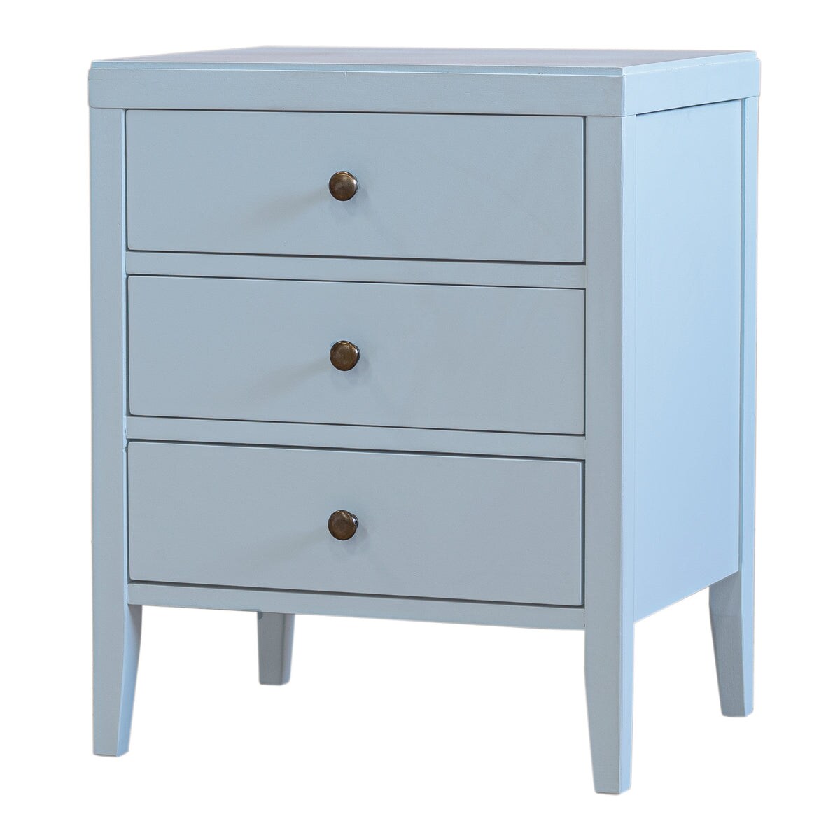 Jeffan VC-YK339-BL York Three Drawer Wooden Accent Side Table Blue