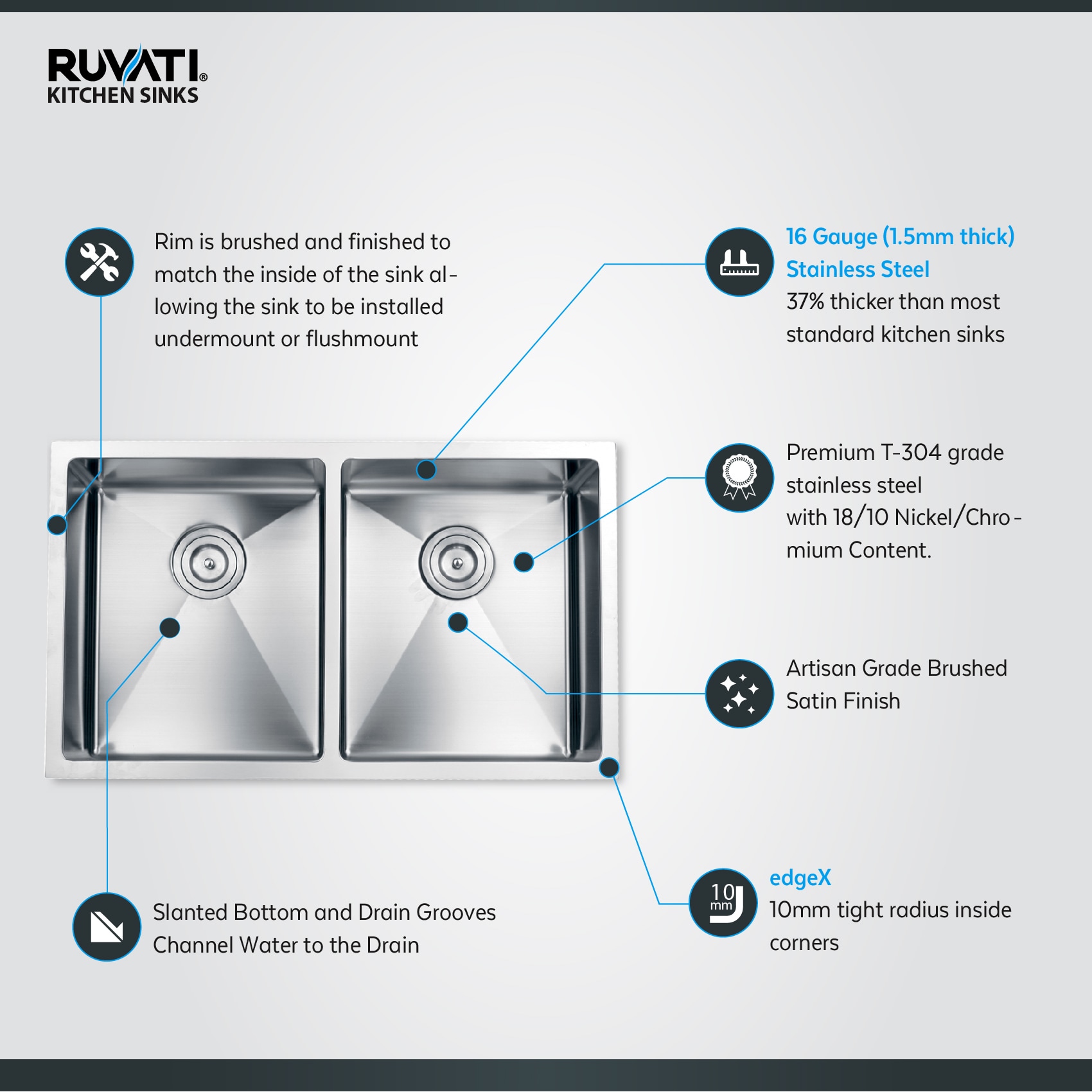 Ruvati RVH7401 Kitchen-Sinks - View #9