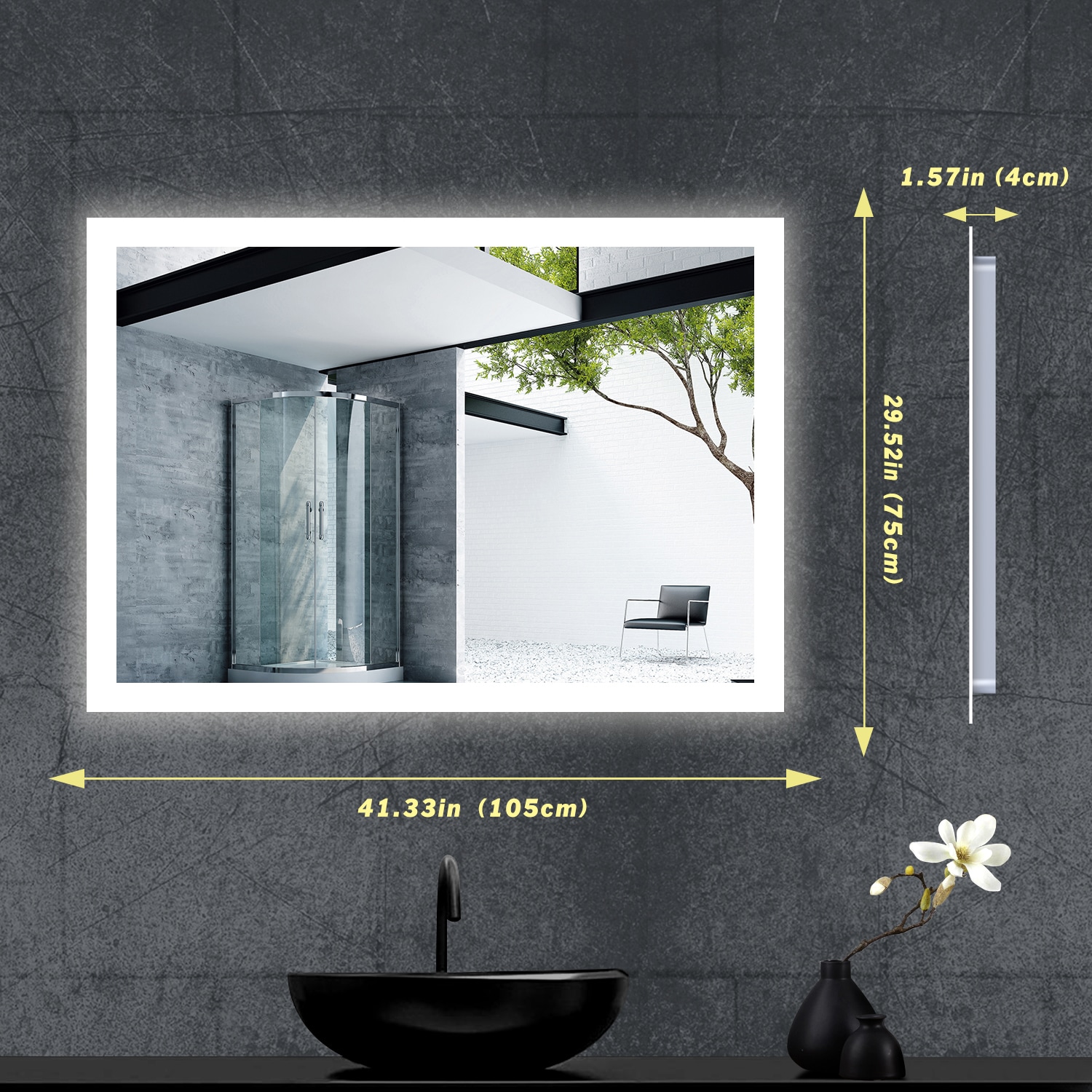 HomLux 1MA034230TD-OL Framed-Bath-Mirrors - View #4
