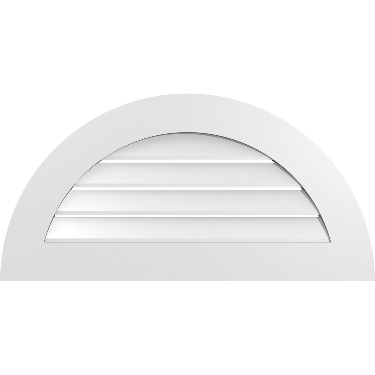 Ekena Millwork GVPHR34X1701SF 34-Inches x 17-Inches Off-white Half round PVC Gable Louver Vent
