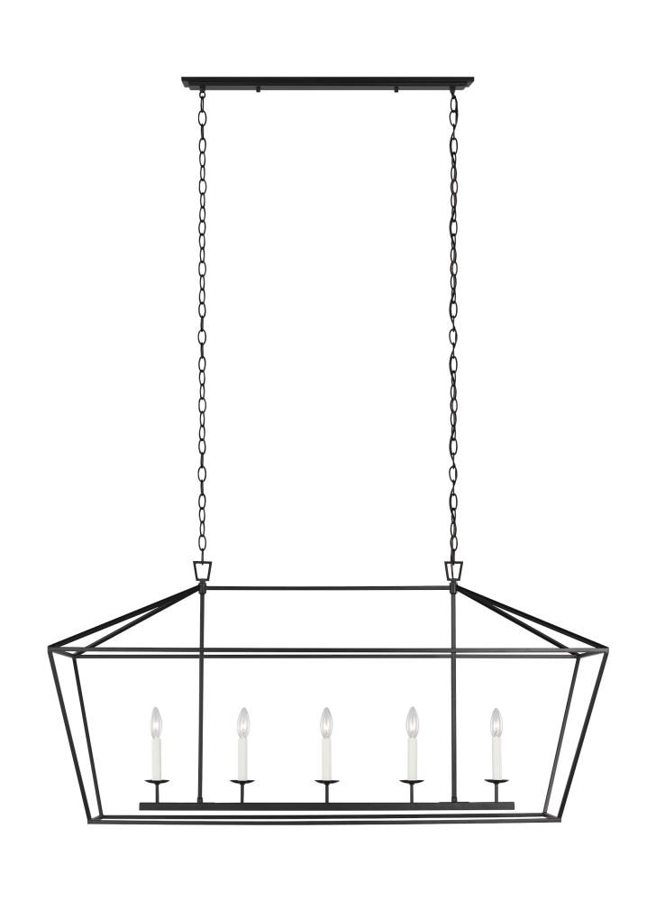 Generation Lighting 6692605-112 Dianna 5 -Light Black Transitional For Use in Dining Rooms, Foyers, Kitchens, Chandelier