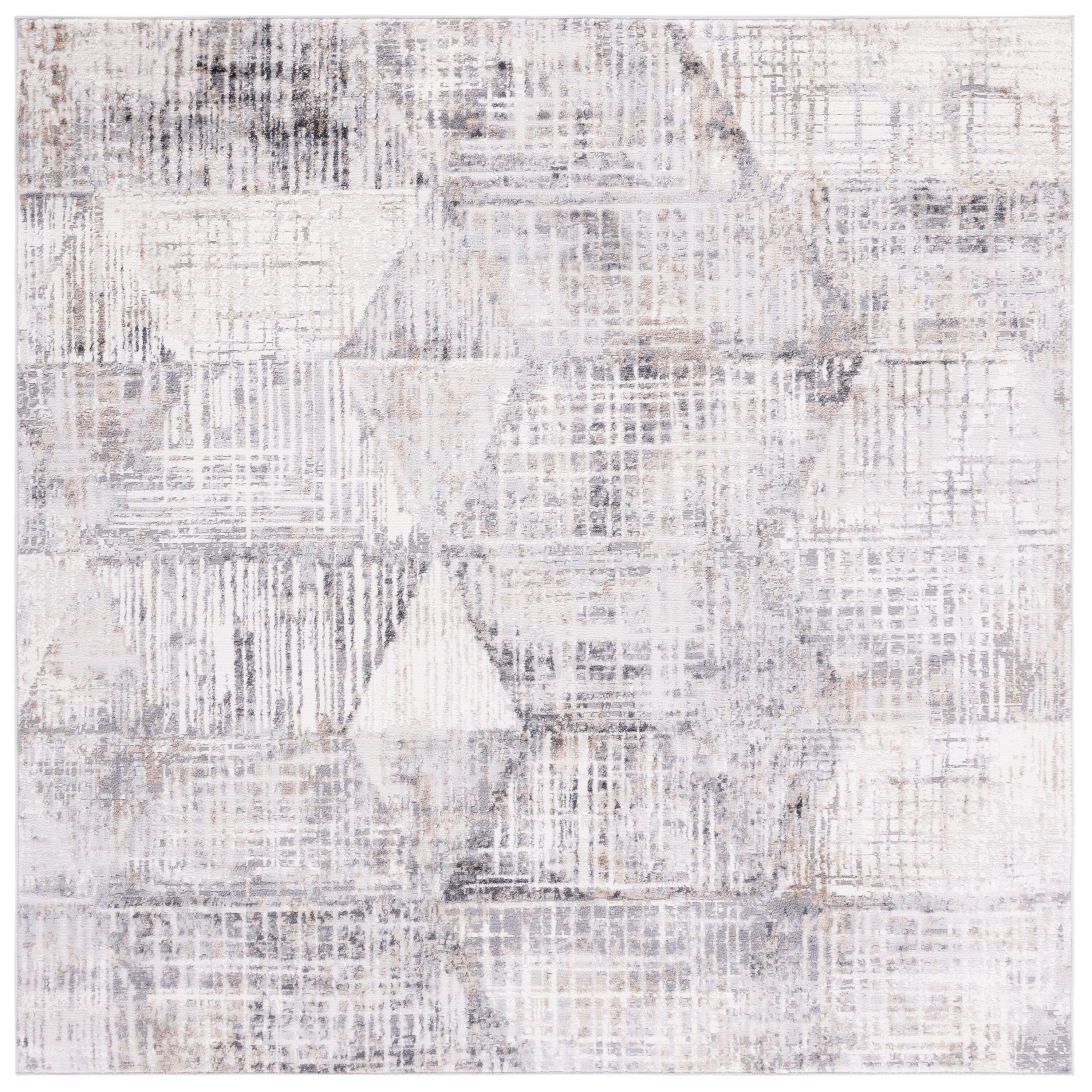 Shivan 196F Ivory/Grey 7 X 7 Area Rug