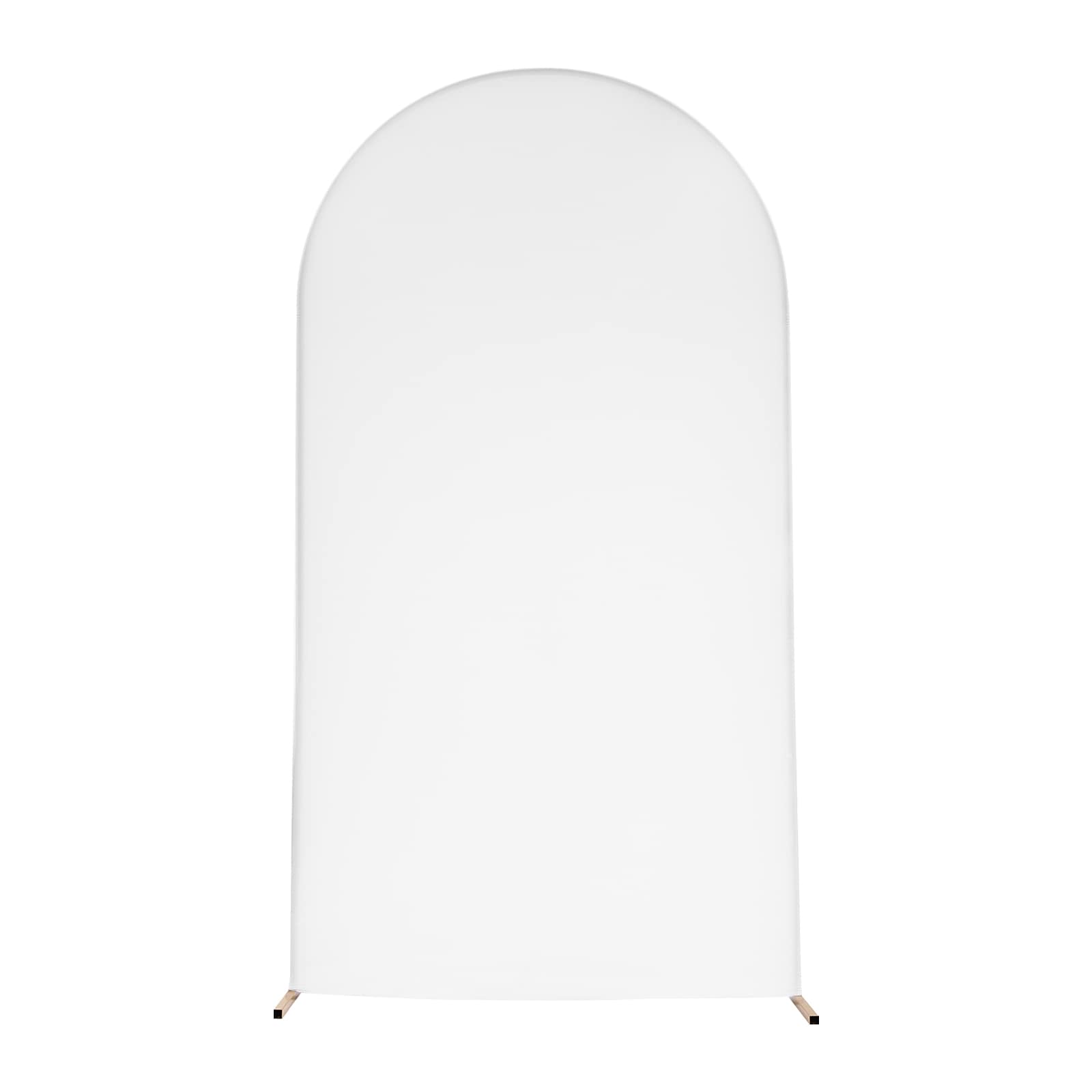 CNCEST YLJHKT-001500 3.94-ft W x 7.22-ft H Arched White Background with Gold Arch Steel Garden Arbor