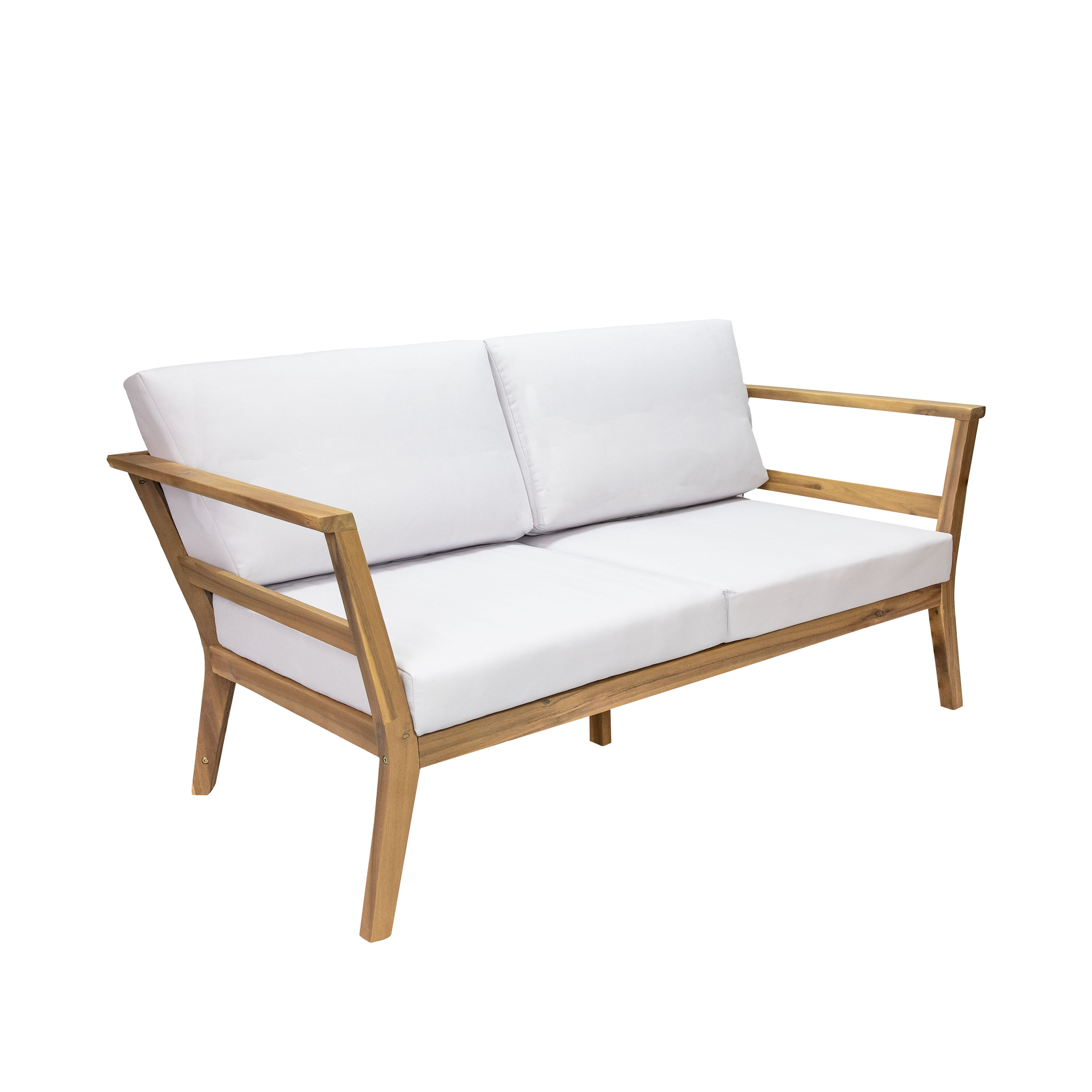 Sunnydaze Decor BOD-5881 Sunnydaze Acacia Outdoor Loveseat for Patio - Bodie Patio Loveseat Sofa - 2-Seater Outdoor Sofa for Balcony - Porch Couch with Cushions