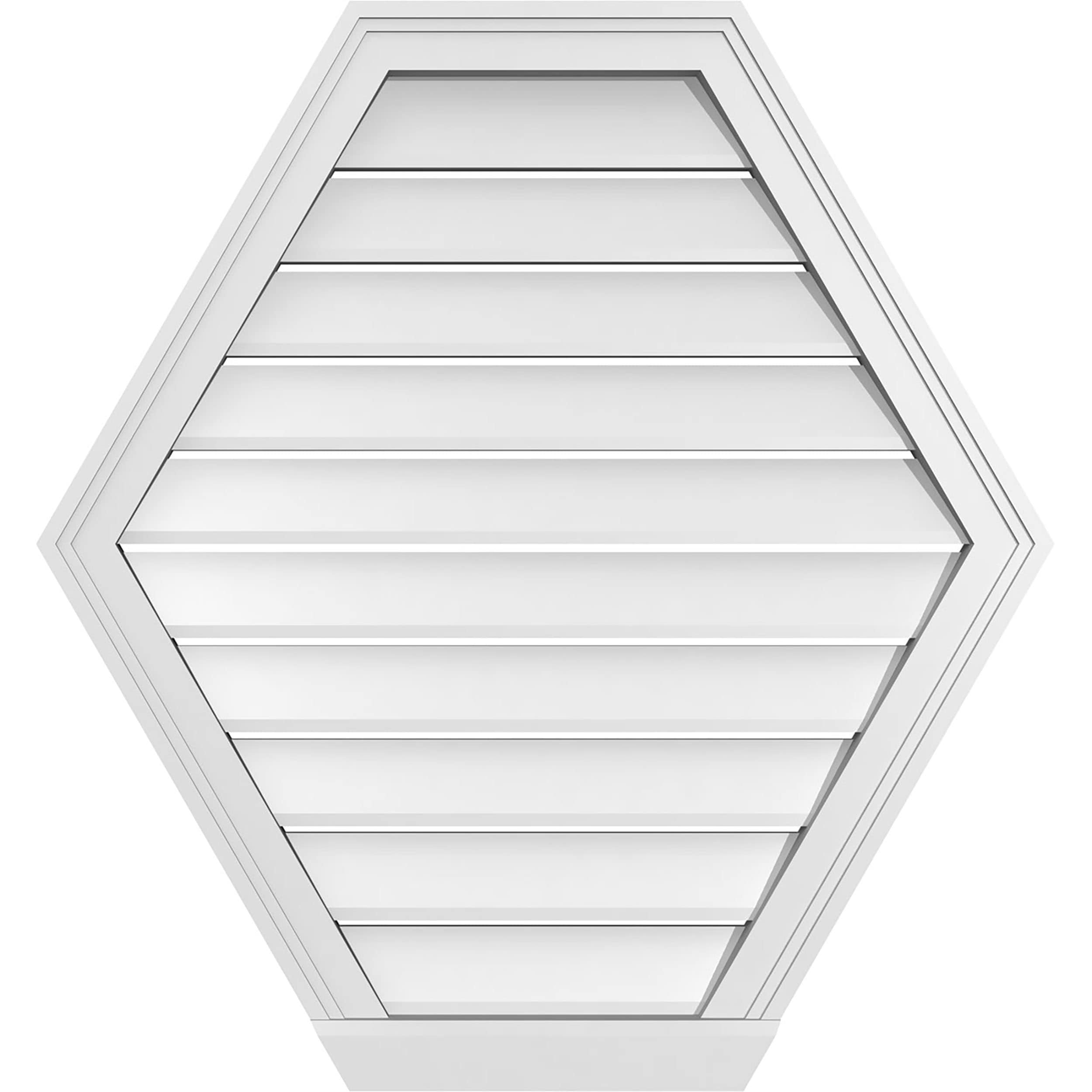 Ekena Millwork GVPHP30X3203SF 30-Inches x 32-Inches Off-white Peaked PVC Gable Louver Vent