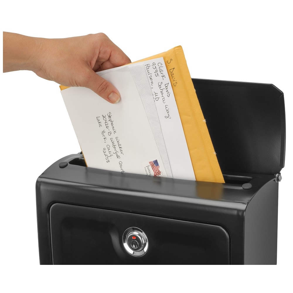 Sienna Black Medium Galvanized Steel Locking Wall Mount Mailbox