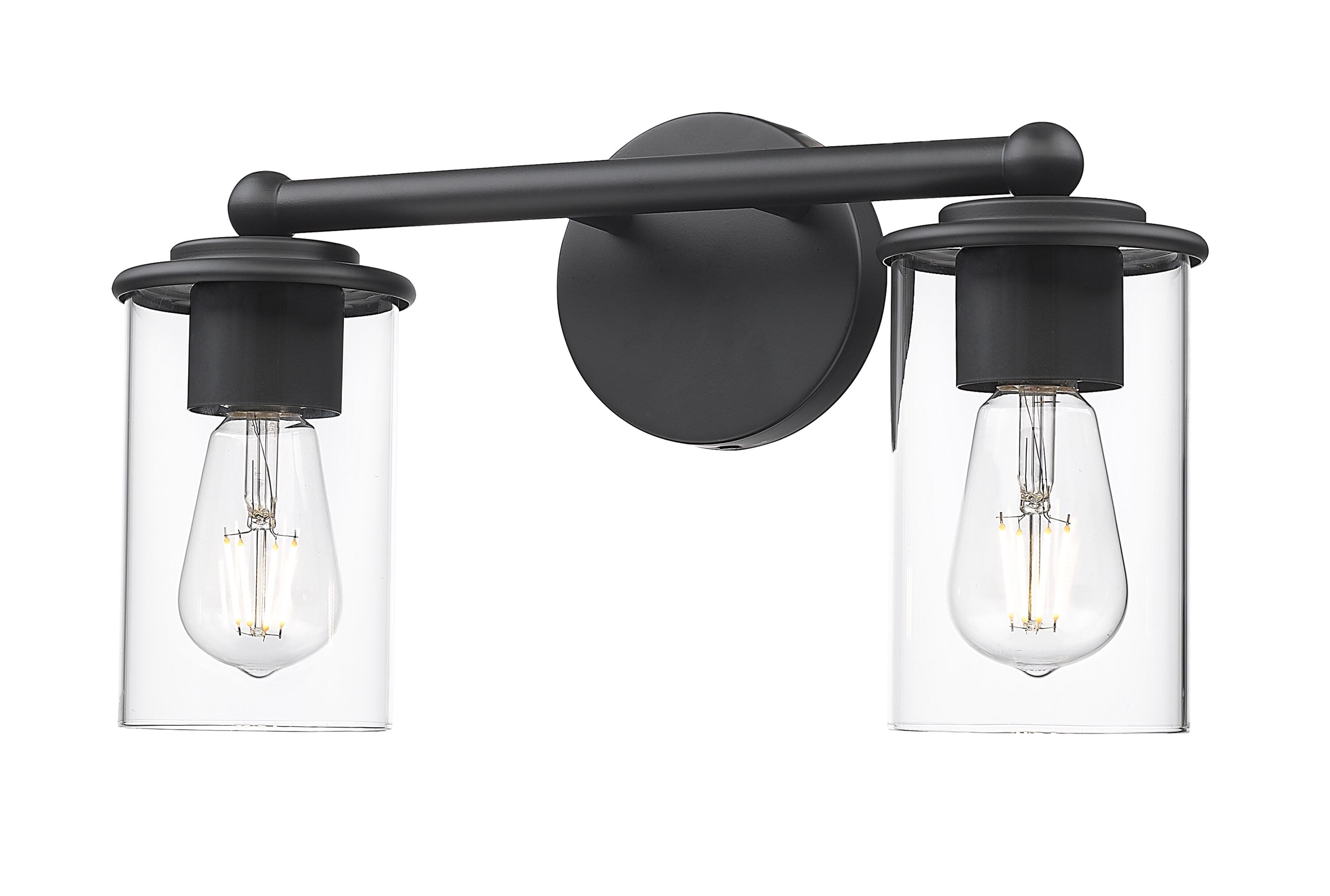 Z-Lite 742-2V-MB Thayer 16-in 2 -Light Matte Black Transitional Vanity light