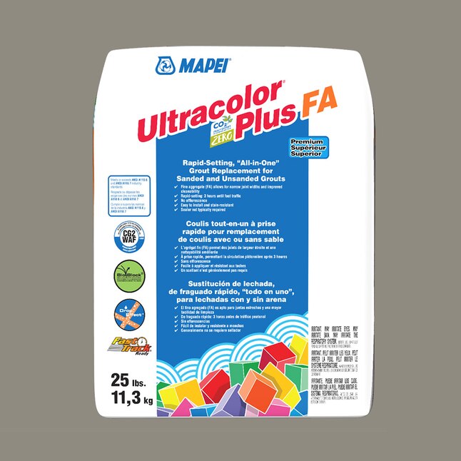 MAPEI Ultracolor Plus FA 25-lb Pewter All-in-One Grout MAPEI Ultracolor Plus FA 25-lb Pewter All-in-One Grout