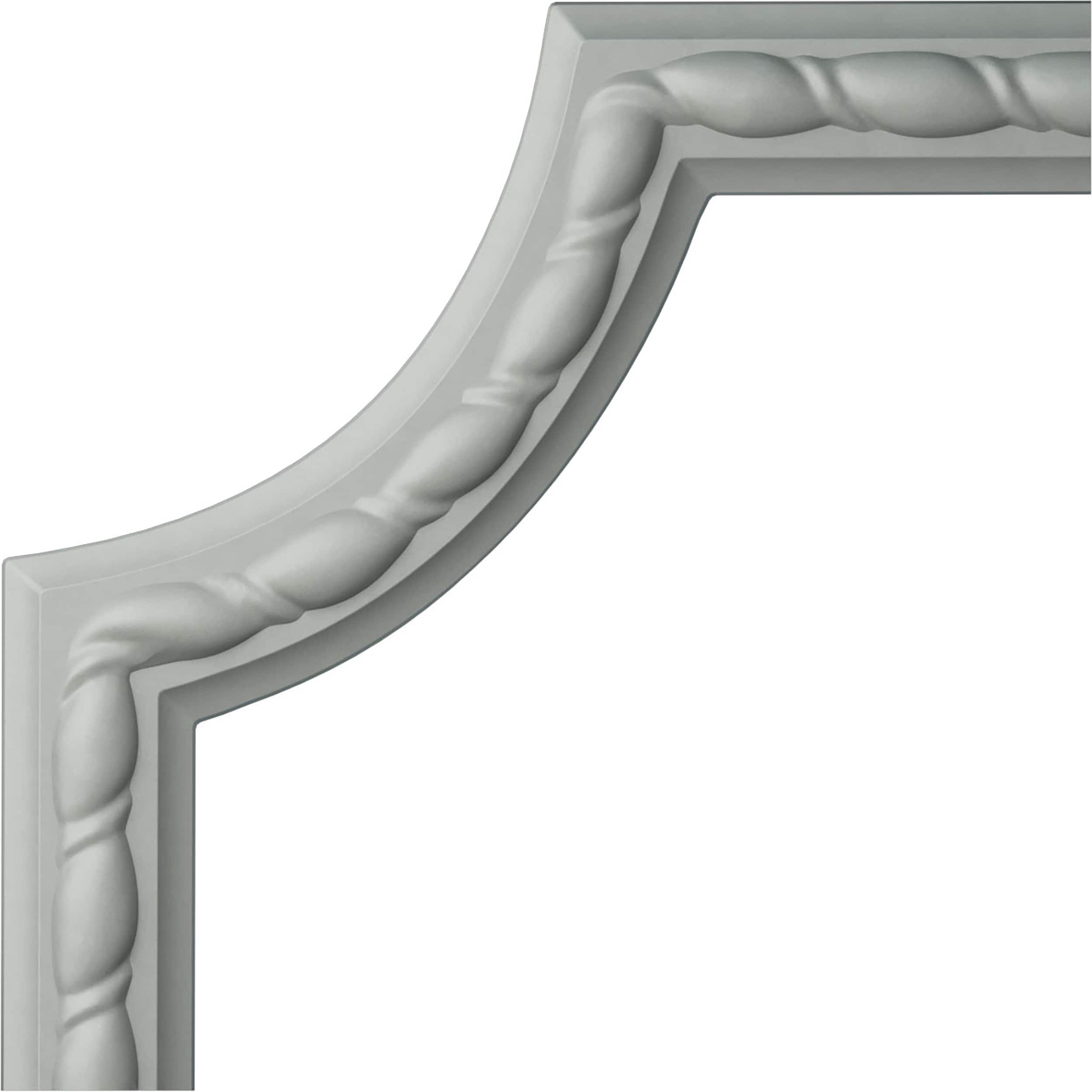 Ekena Millwork PML06X06BU Bulwark Rope Primed Urethane Panel Corner Picture Frame Moulding