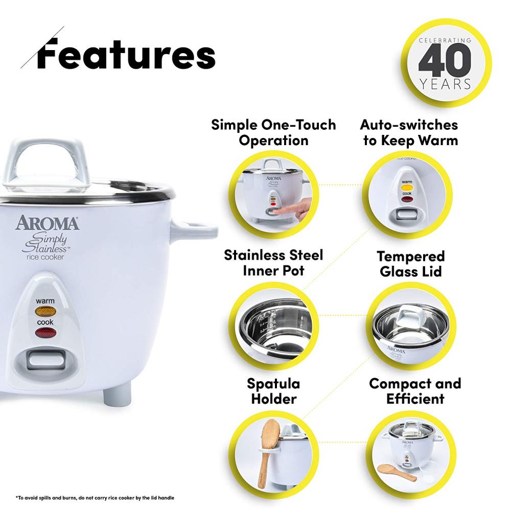 Aroma Simply Stainless 14-cup Rice Cooker 
