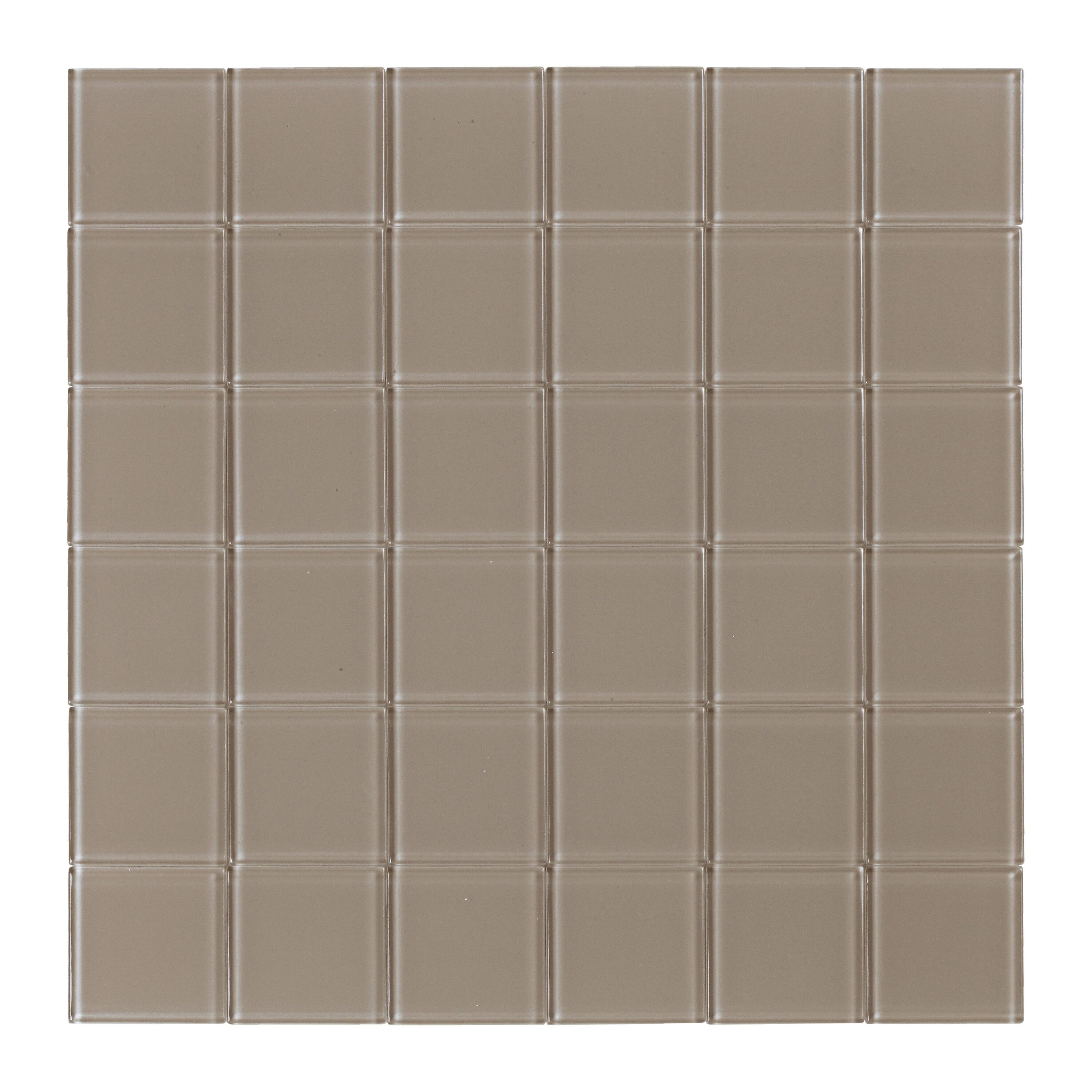 SpeedTiles SAM-IG200PIN072 Sample- Taupe 4-in x 4-in Glossy Glass Patterned Wall Tile