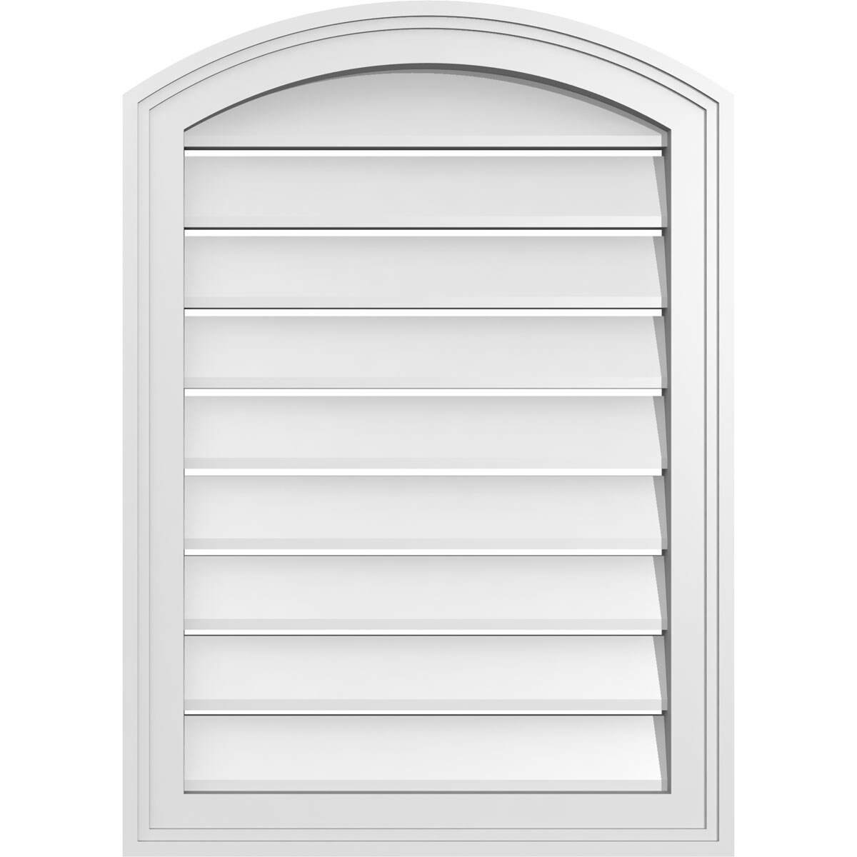 Ekena Millwork GVPAR20X2802SF 20-Inches x 28-Inches Off-white Round top PVC Gable Louver Vent