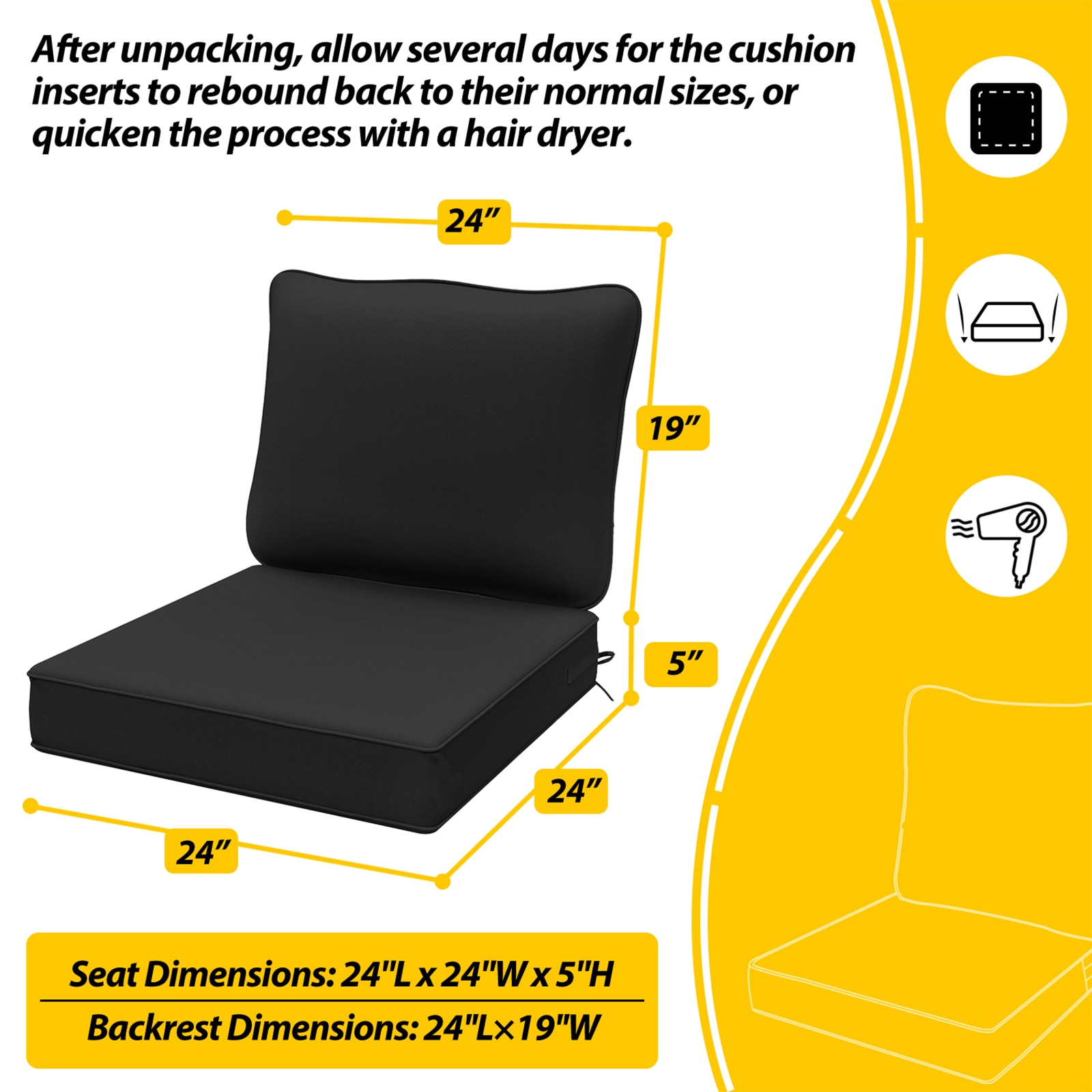 AAAAAcessories AOC-D-HEI Patio-Furniture-Cushions - View #4