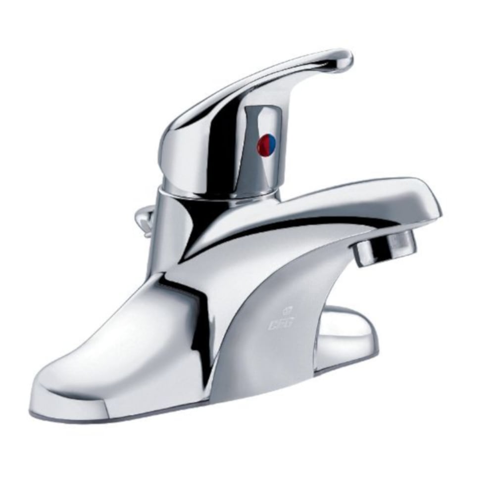 Cleveland Faucet Group 707315 Cornerstone Chrome 4-in centerset 1-handle WaterSense Low-arc Residential Handle Bathroom Sink Faucet with Drain
