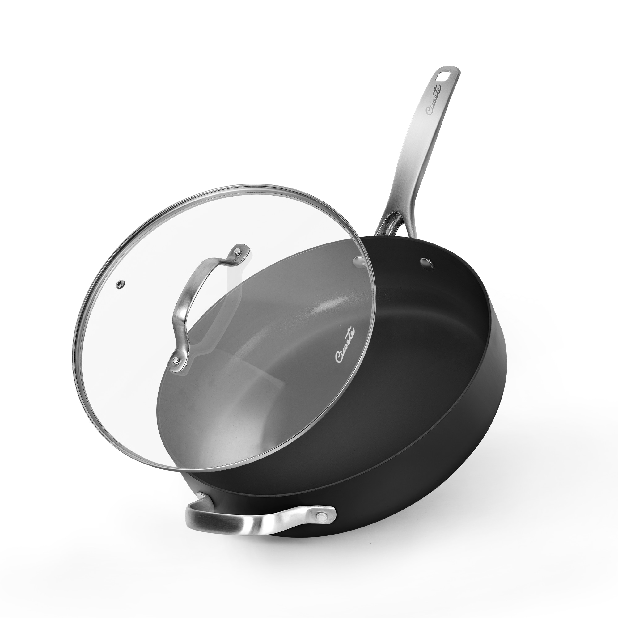 LTMATE LSCN0202-A BLACK Ciwete 11.2-Inches Ceramic Cooking pan with Lid