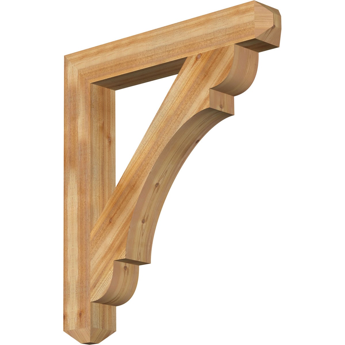 Ekena Millwork BKT06X42X48OLY04RWR Olympic craftsman rough sawn 6-in x 42-in x 48-in Western red cedar Brown Wood Standard bracket