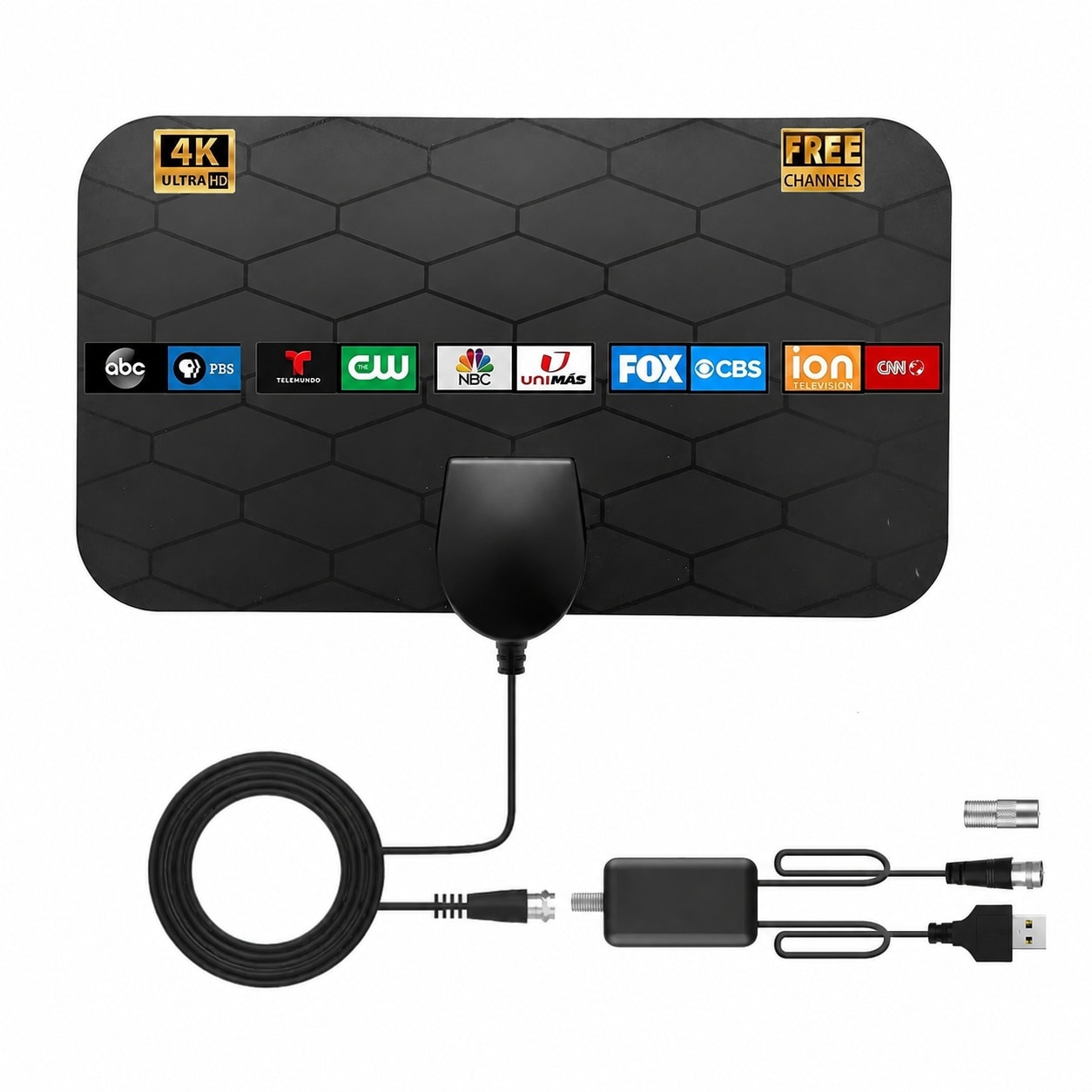 Etokfoks  180 mile Reception Amplified Digital HDTV and 4K Indoor Antenna 360 Degree Signal Reception with Amplifier Booster