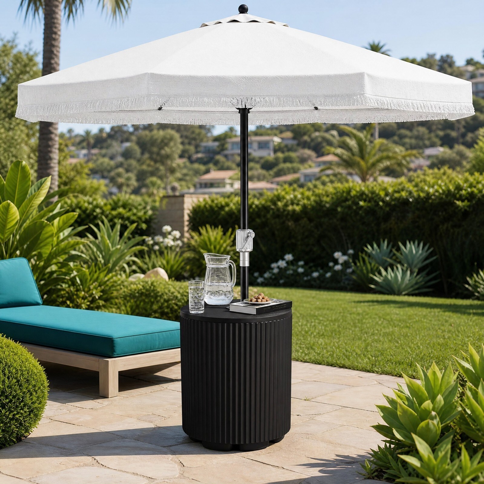 GlasFlength Outdoor Umbrella Stand with 1.5 Pole Hole - in Pool ...
