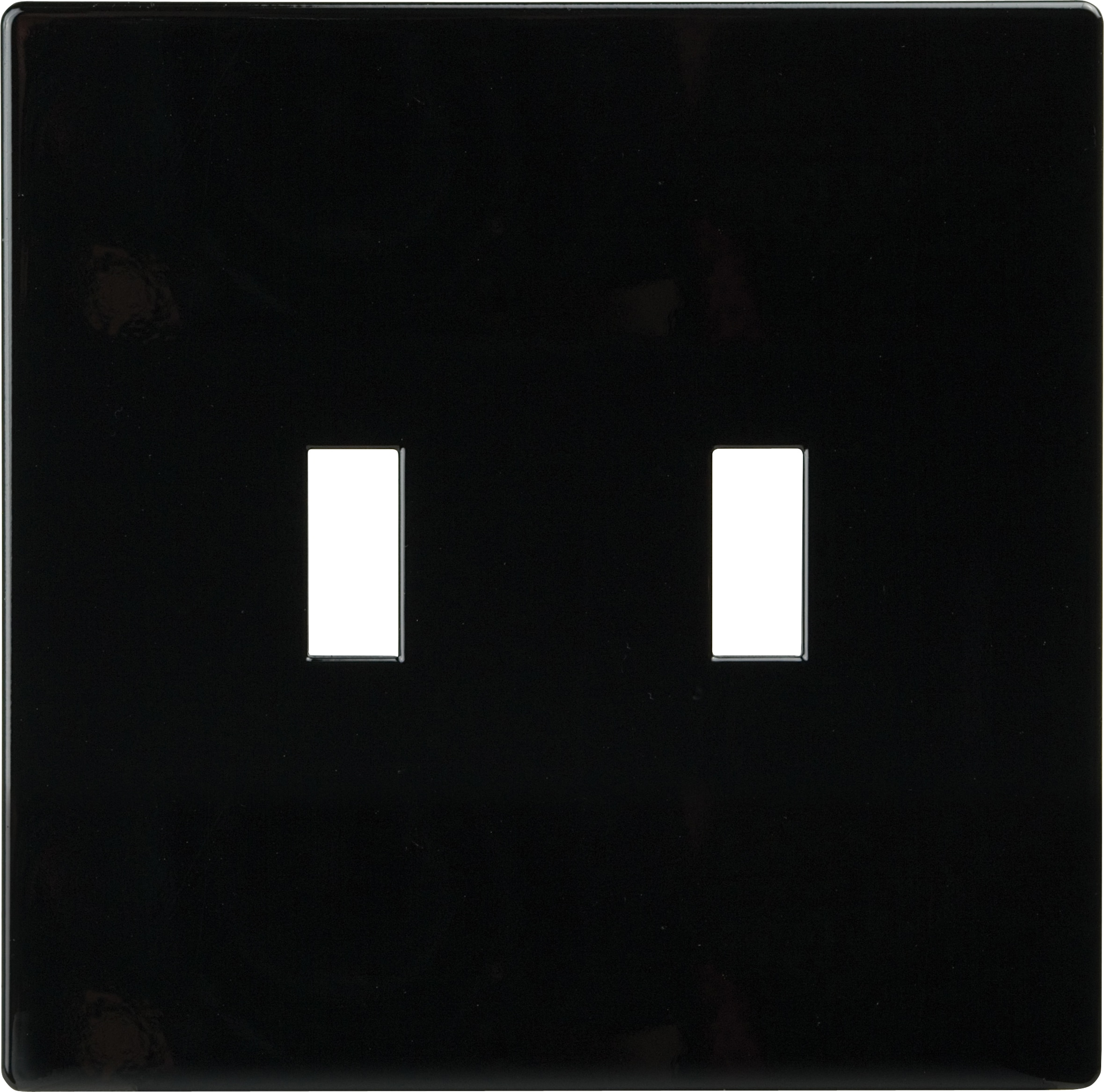Eaton PJS2BK-SP-L 2 -Gang Black Polycarbonate Indoor Screwless Toggle Wall Plate