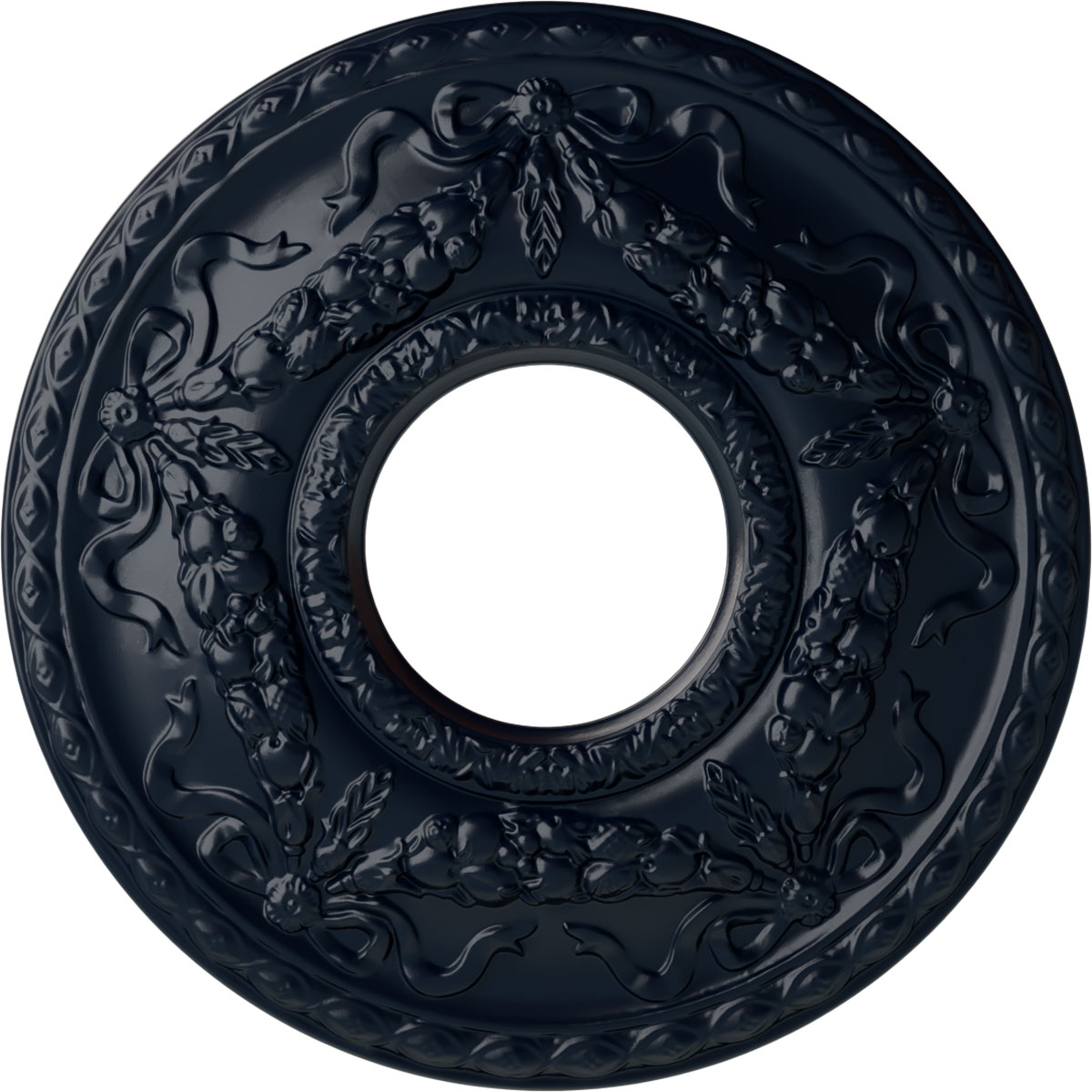Ekena Millwork CM26HUMDF Hurley 22.125-in W x 22.125-in L Painted Midnight Dream Polyurethane Whole Ceiling Medallion