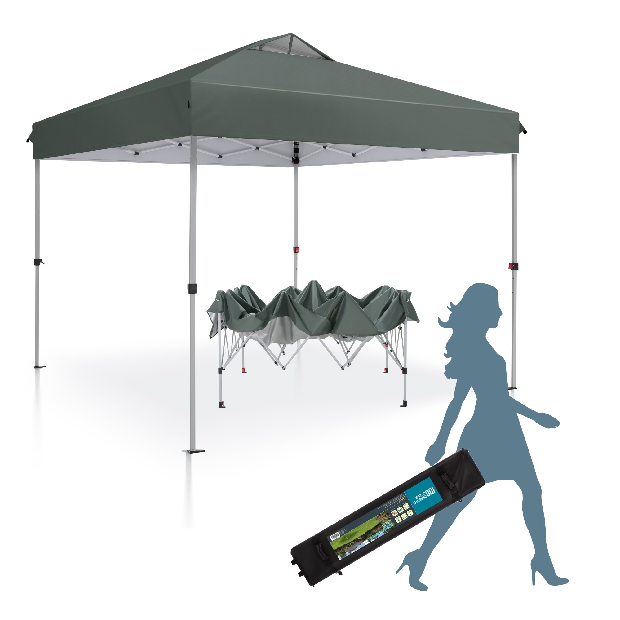 Sunshine Valley GA023-GY 10-ft x 10-ft Square Dark Gray Pop-up canopy