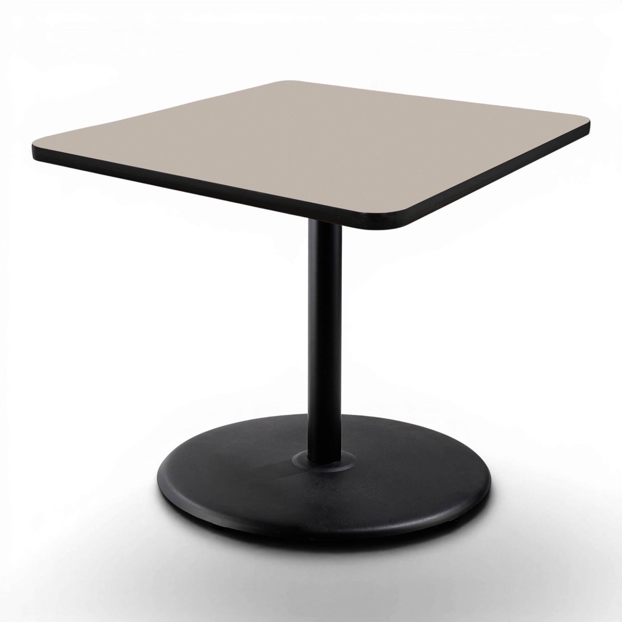 Hampden Furnishings HMDCSQ36RDGY Bennet Grey Nebula Contemporary/Modern Wood Dining Table, with Black Powder Coat Finish and Steel Pedestal Base 36-in L x 30-in H