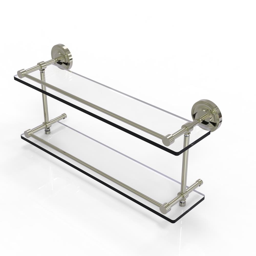 Allied Brass PRBP-2/22-GAL-PNI Prestige Regal Polished Nickel 2 -Tier Wall mount Bathroom Shelf ( 22-in x 8-in x 5-in )