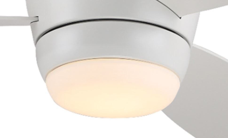Harbor Breeze Mazon 44in White LED Indoor Flush Mount Ceiling Fan with