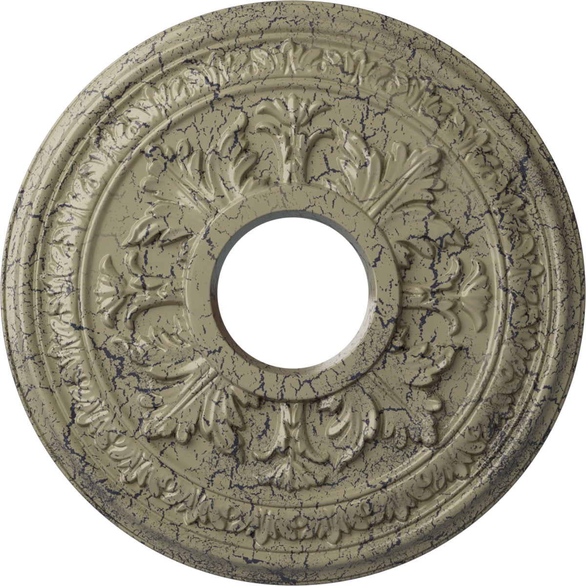 Ekena Millwork CM15BACSC Baltimore 15.375-in W x 15.375-in L Painted Castle Stone Crackle Polyurethane Whole Ceiling Medallion