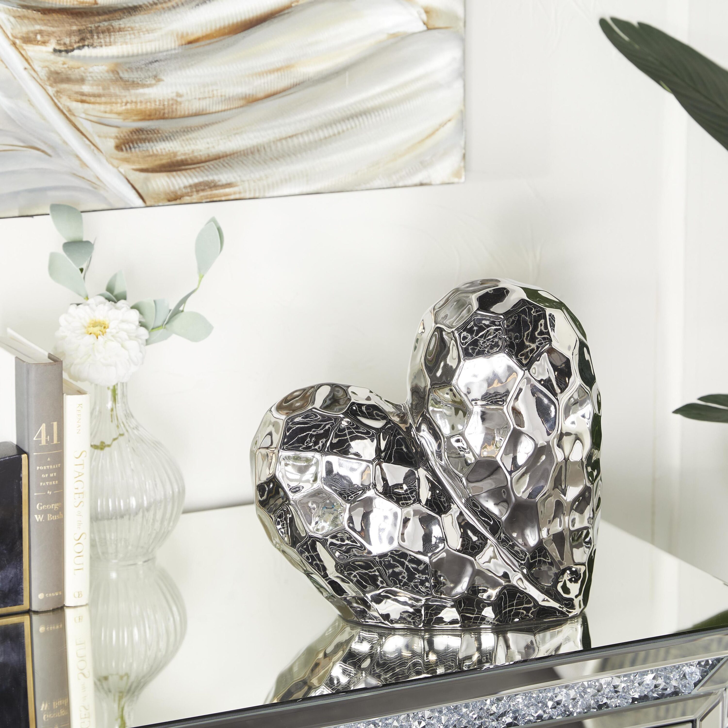 Grayson Lane 57191 Silver Porcelain Glam Sculpture