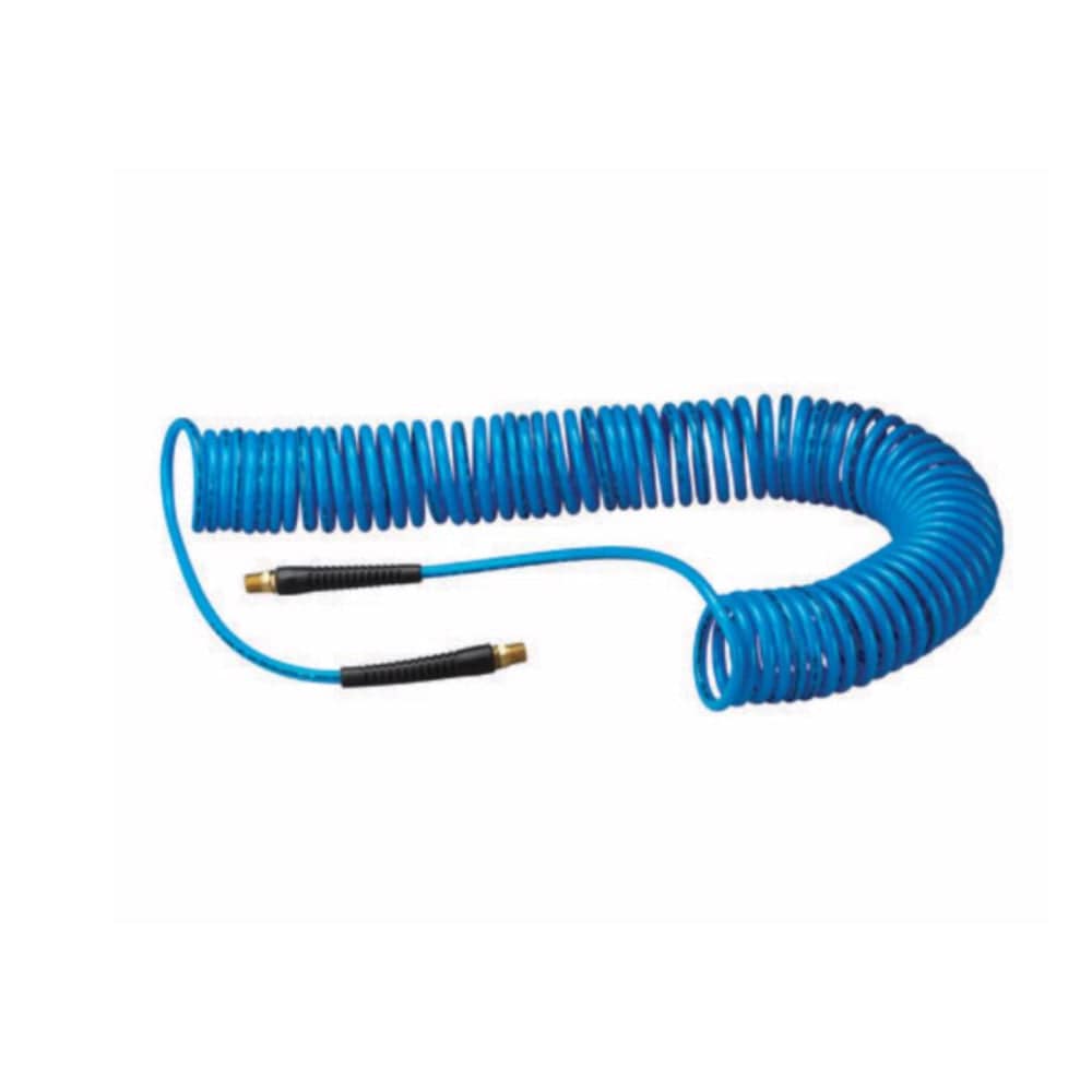 Amflo  50 ft. Polyurethane Recoil Air Hose 1/4 in. Fittings 200 psi Blue