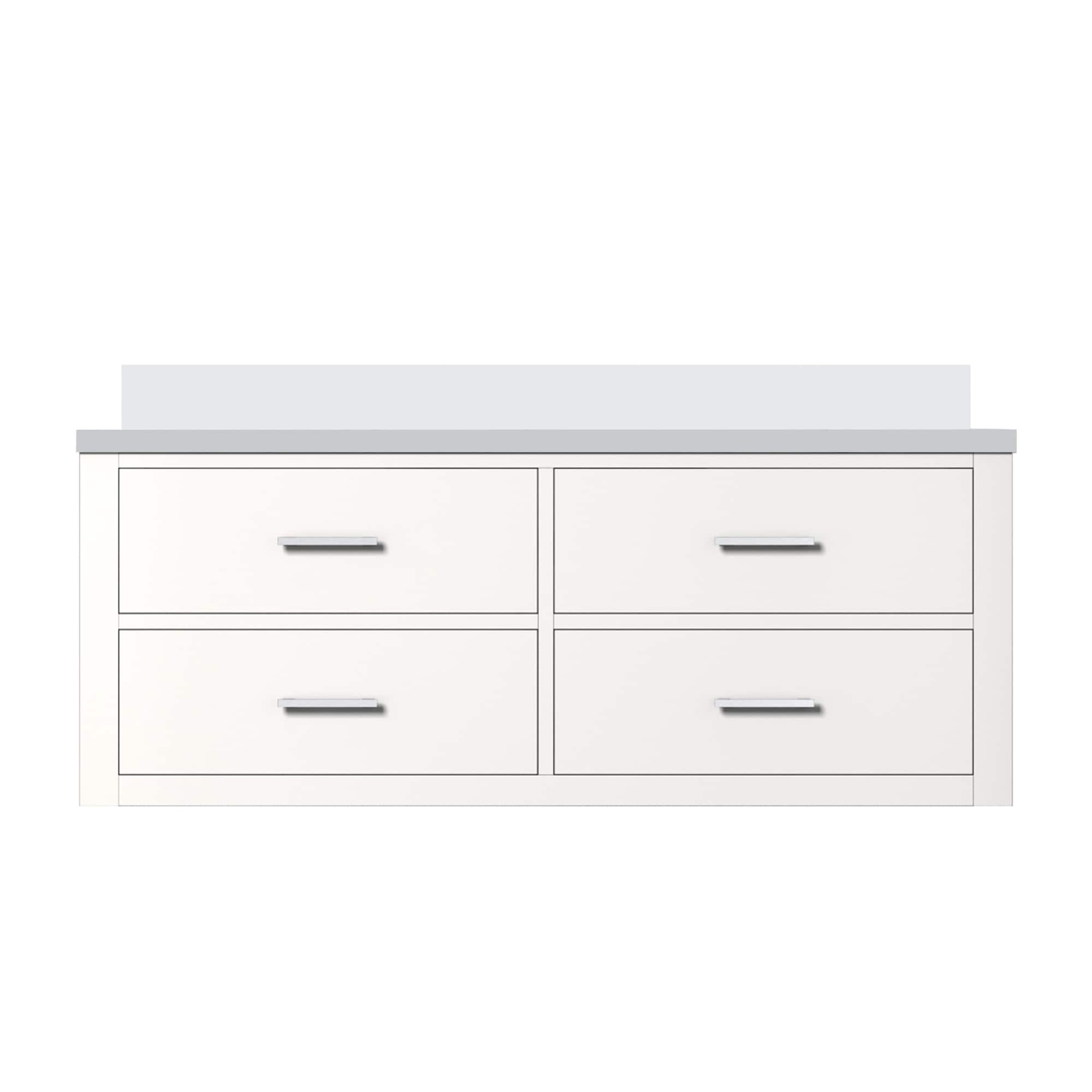 Lexora LVSO48SA200 Southold 48-in White Undermount Single Sink Floating Bathroom Vanity with White Quartz Top