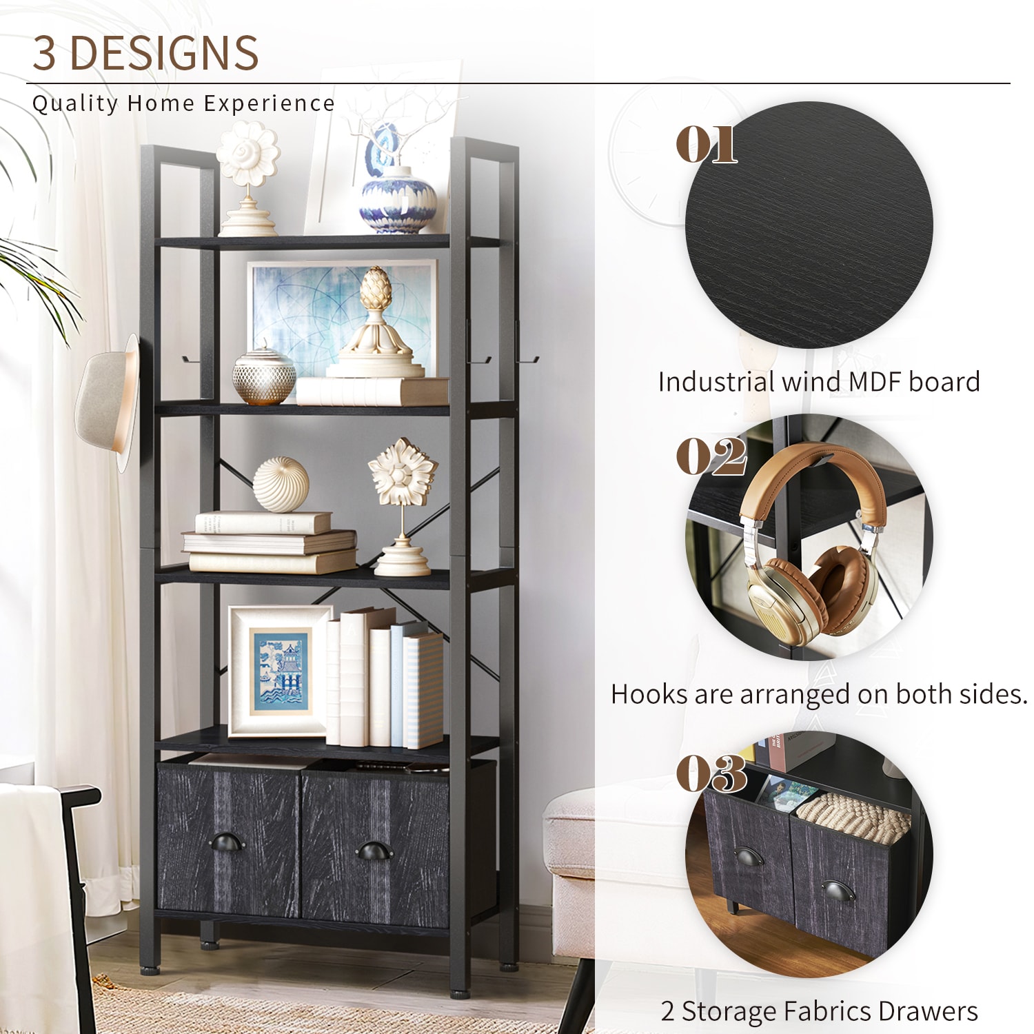 AOXUN H14035BR bookcases - View #6