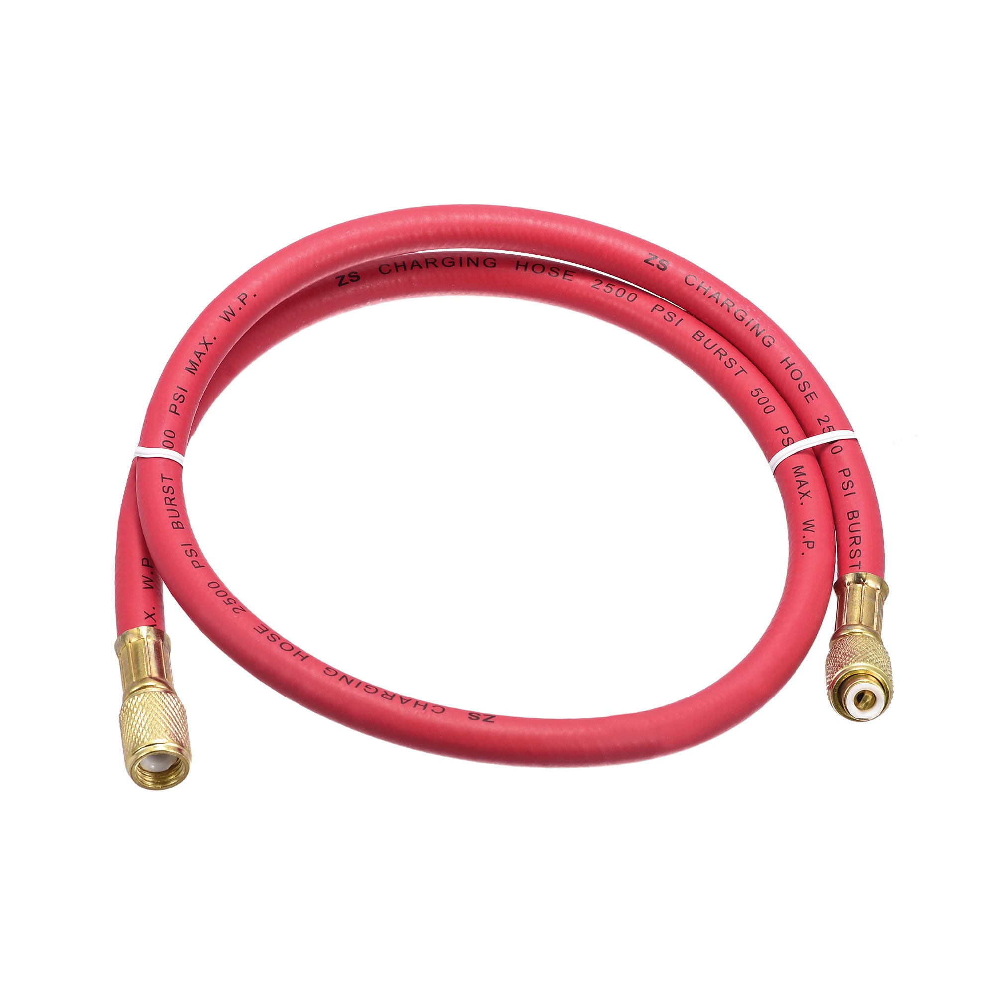 Unique Bargains Refrigerant Charging Hose 1/4 SAE Flare Thread 0.9M 2.95Ft Length 500PSI Tube HVAC Hoses for Home Air Conditioner Refrigeration Maintenance Red #S25092400UX5941