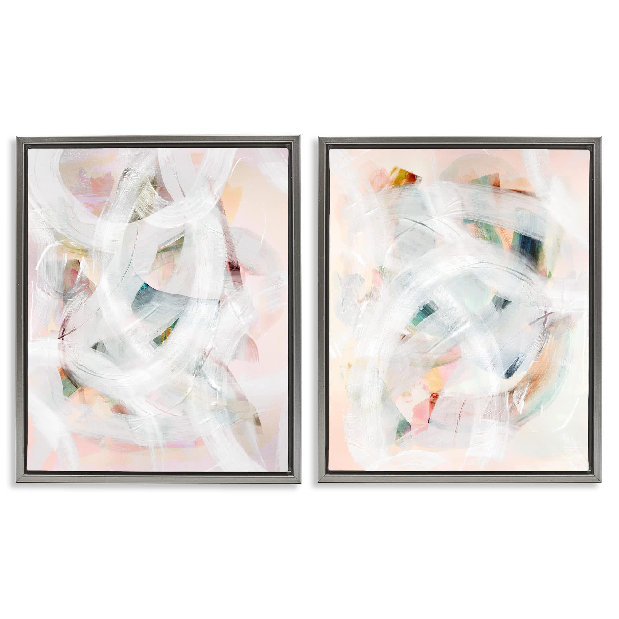 Stupell Industries B2-883-FFL-2PC-16X20 Subtle and Soft Abstraction 2pc Floating Frame Set design by Gemma Bardot