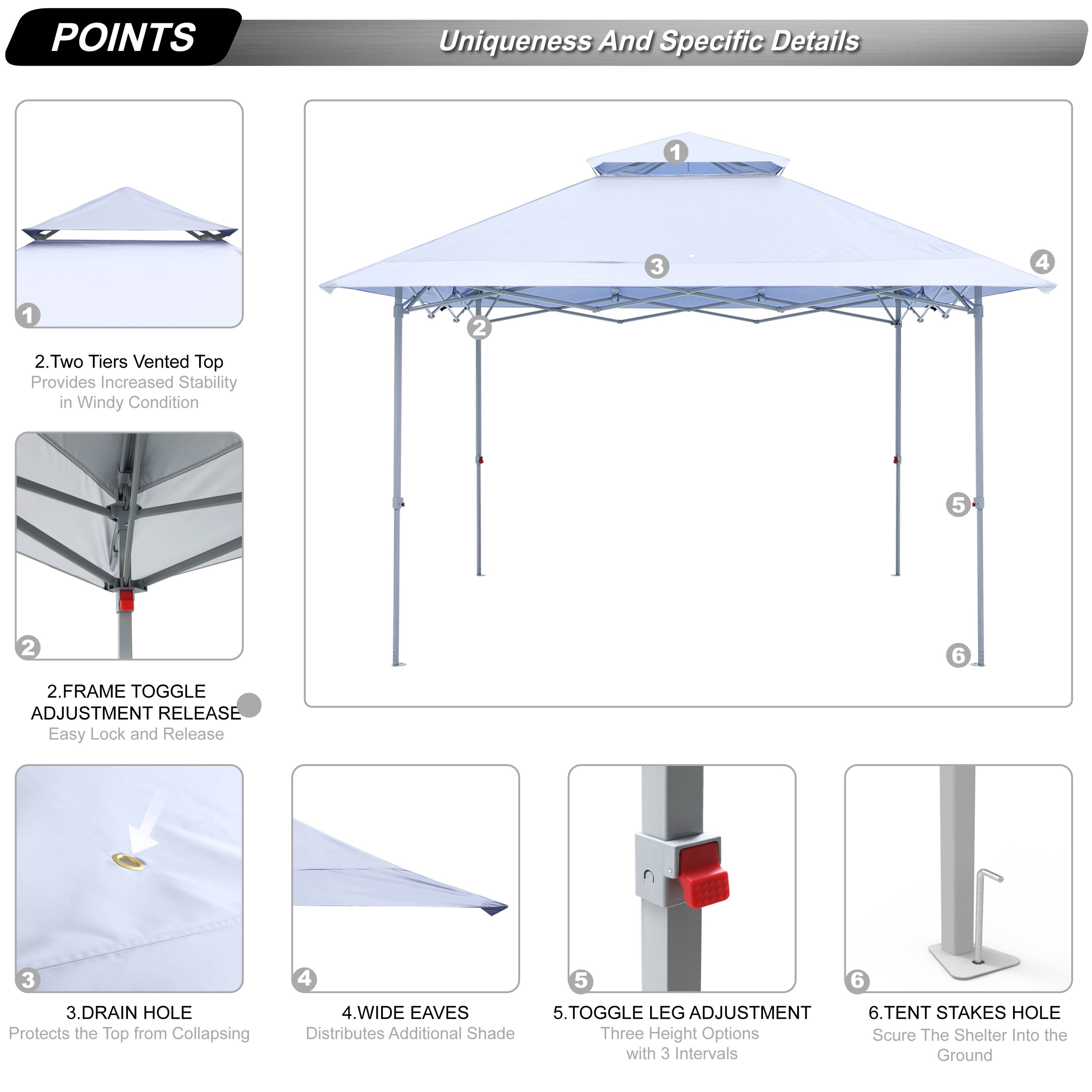 ABCCANOPY 13-ft x 13-ft Square White Pop-up Canopy in the Canopies ...