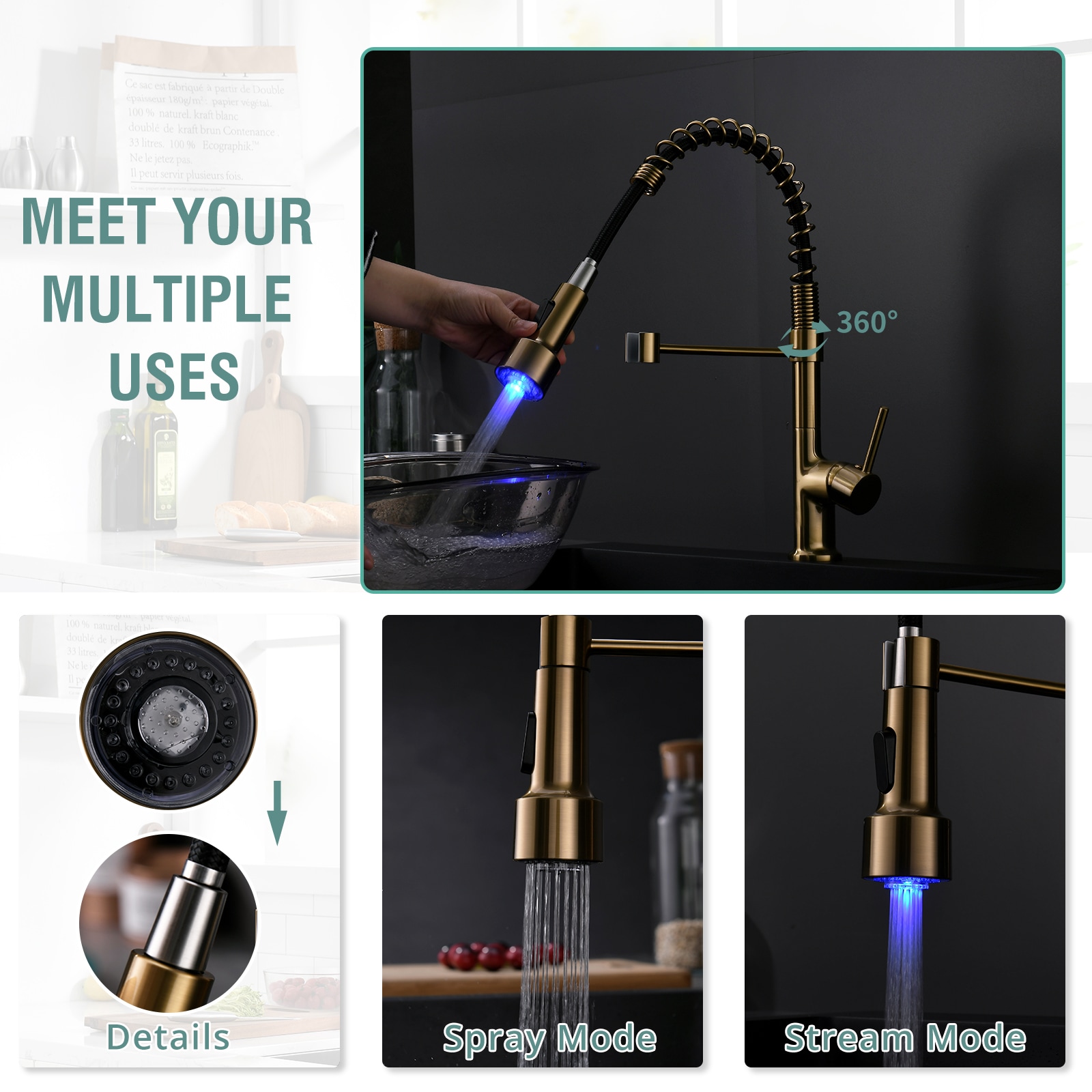 Fapully FA-B-1002G-LED Kitchen-Faucets - View #2